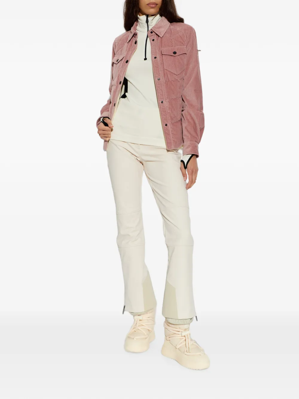 Moncler Grenoble Nangy gewatteerd ribfluwelen donsjack Roze