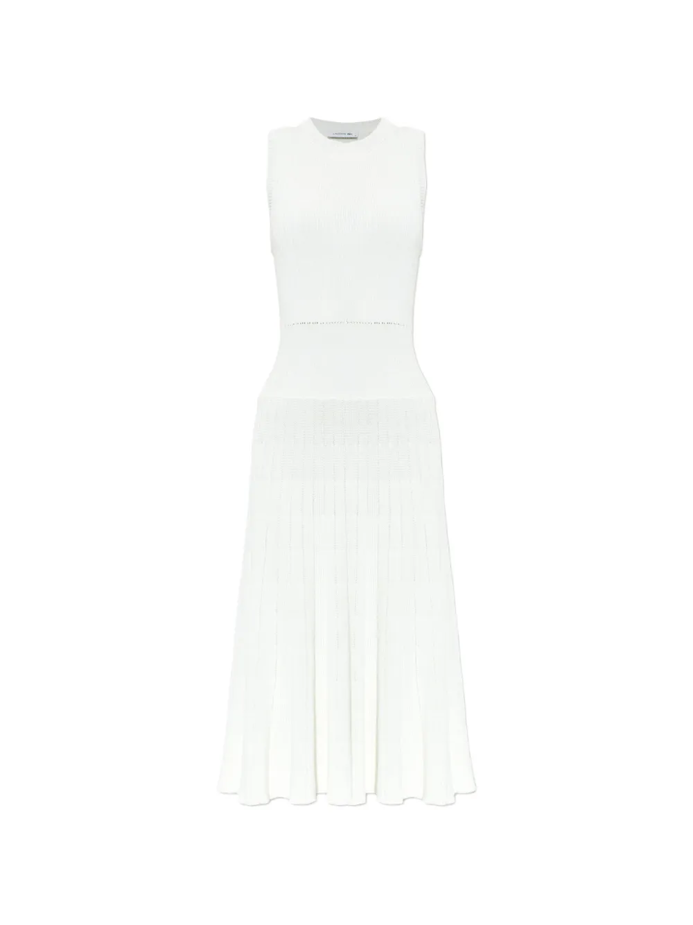 Lacoste robe mi-longue nervurée à design sans manches - Blanc Lacoste robe mi-longue nervurée à design sans manches - Blanc