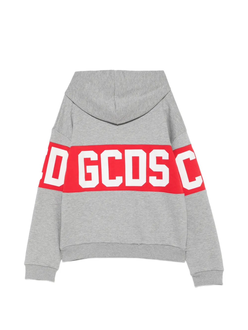 Gcds Kids band-logo panelled hoodie Grijs