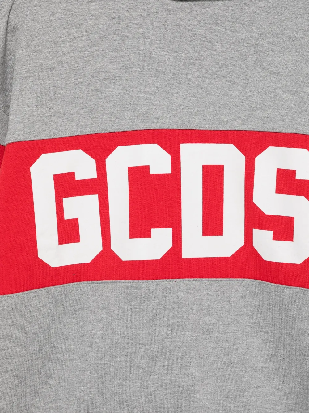 Gcds Kids band-logo panelled hoodie Grijs