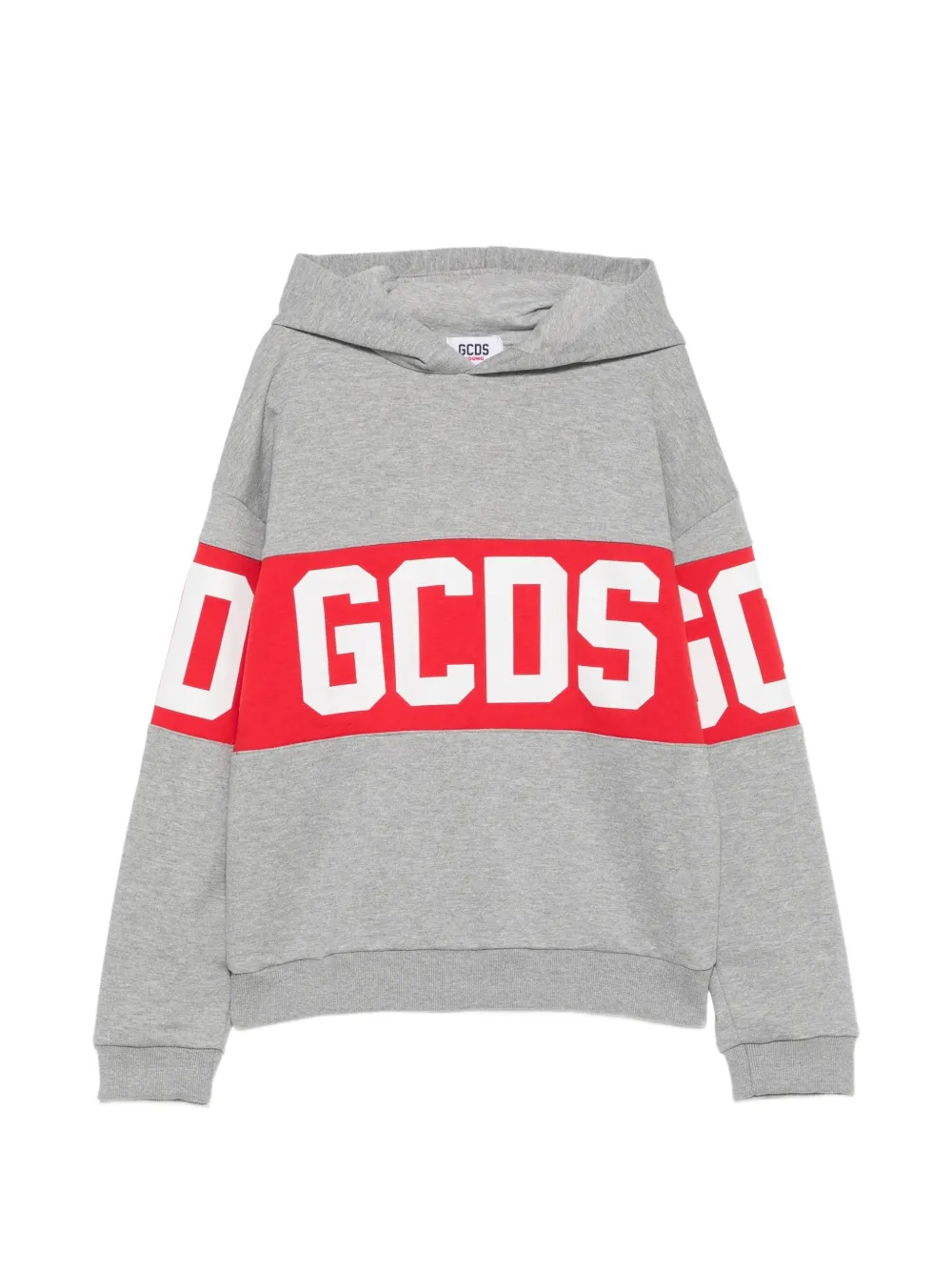 Gcds Kids band-logo panelled hoodie Grijs