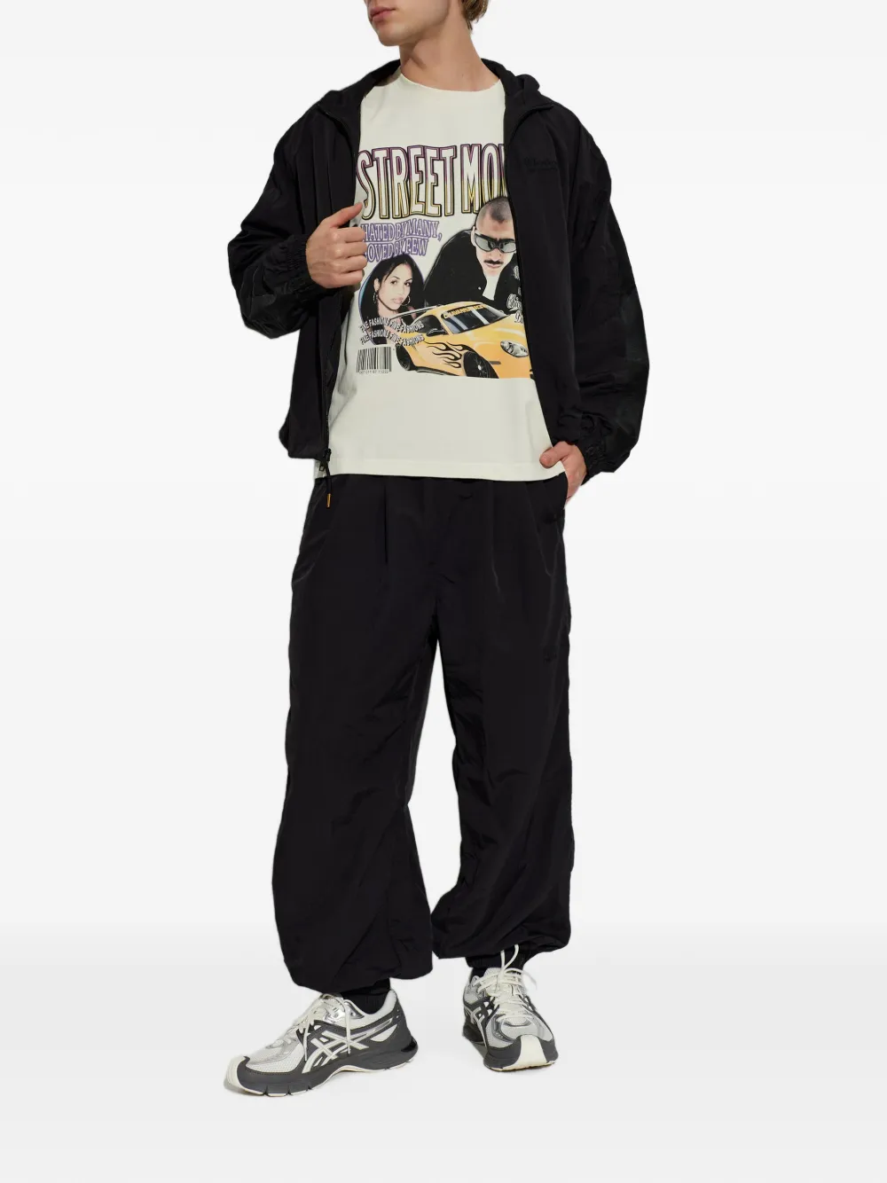 Willy Chavarria Street Moves Bufallo gerafeld T-shirt met grafische print Beige
