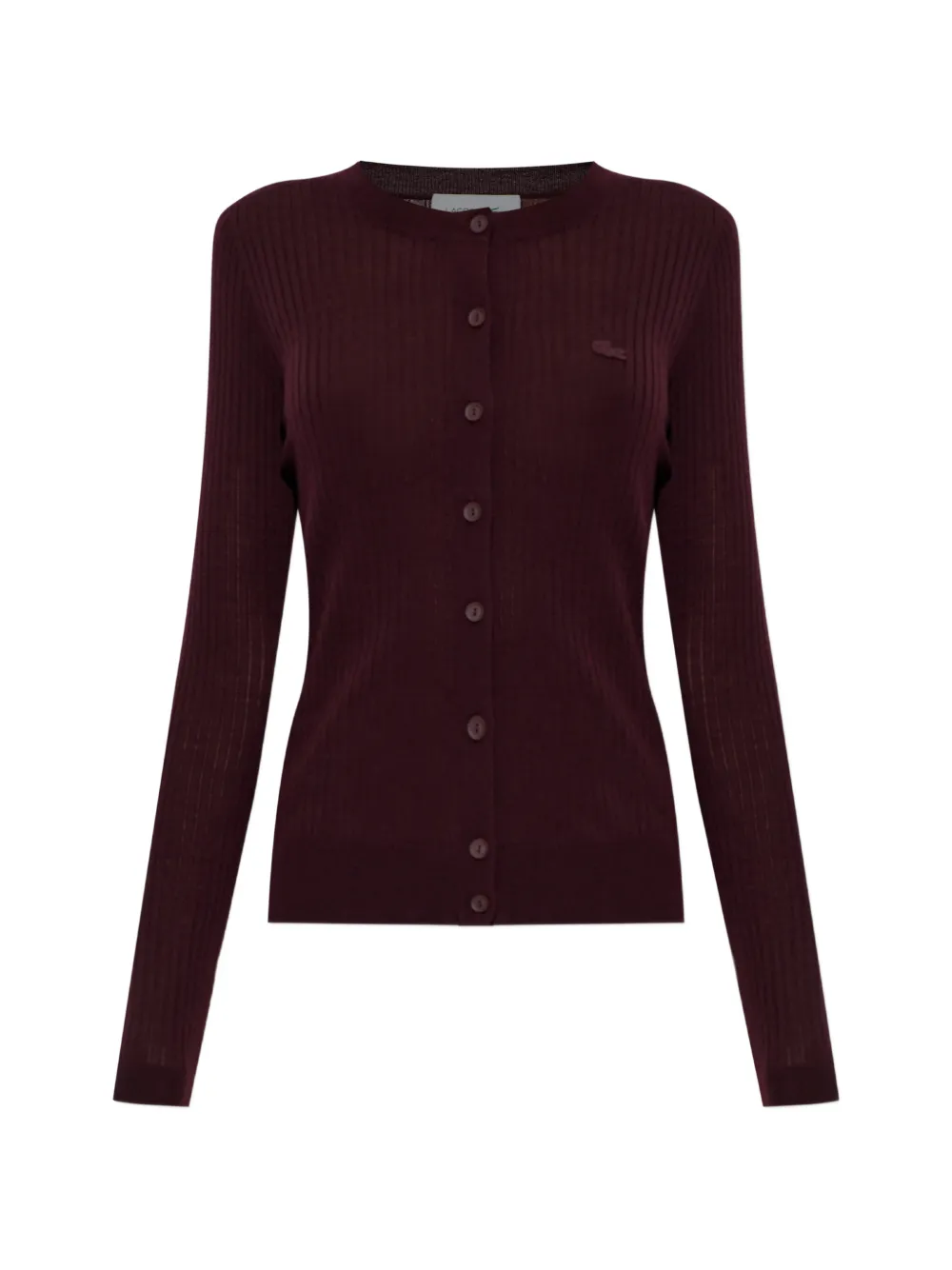 Lacoste ribbed-knit wool cardigan