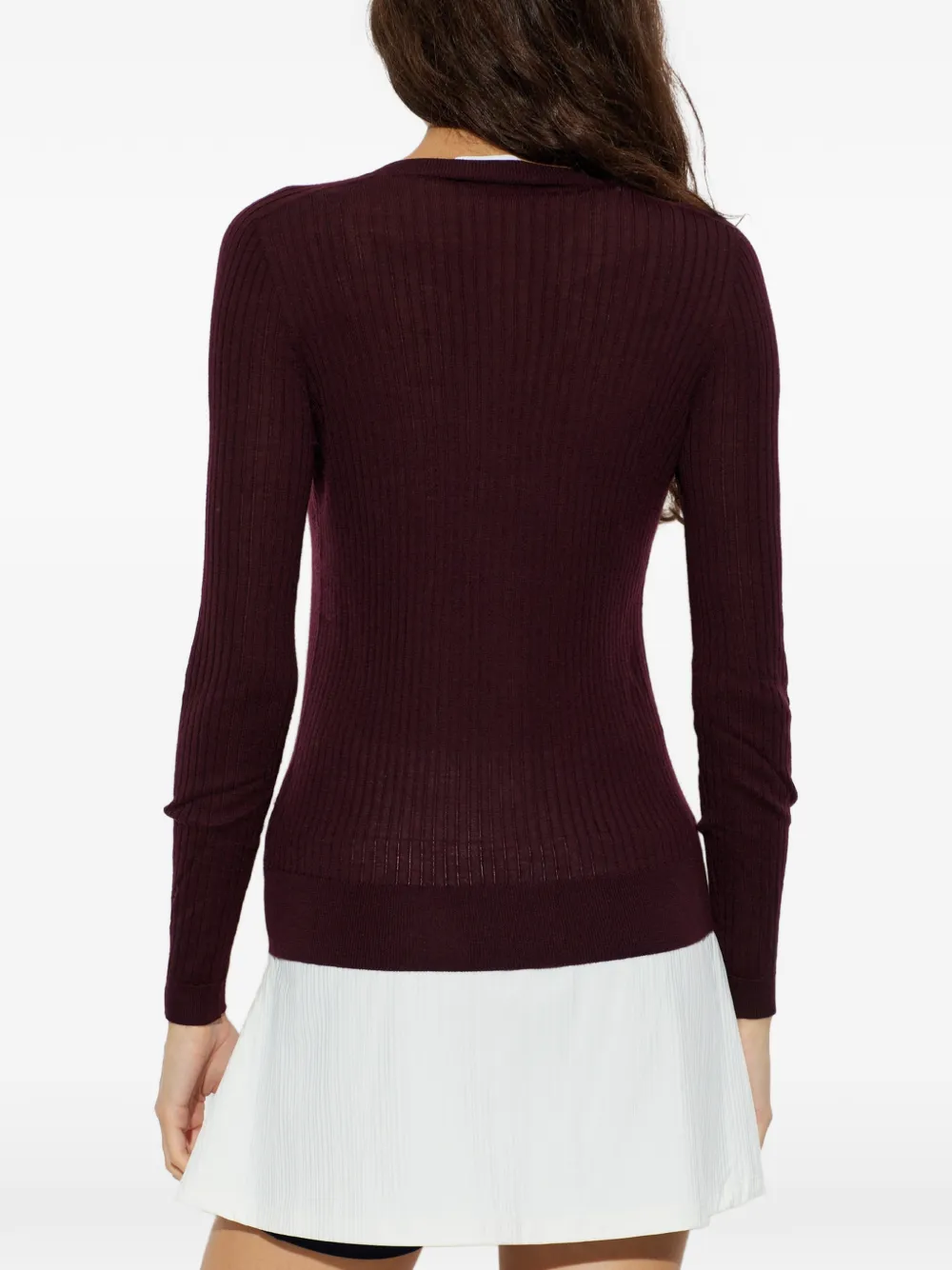 Lacoste Ribgebreid vest Paars