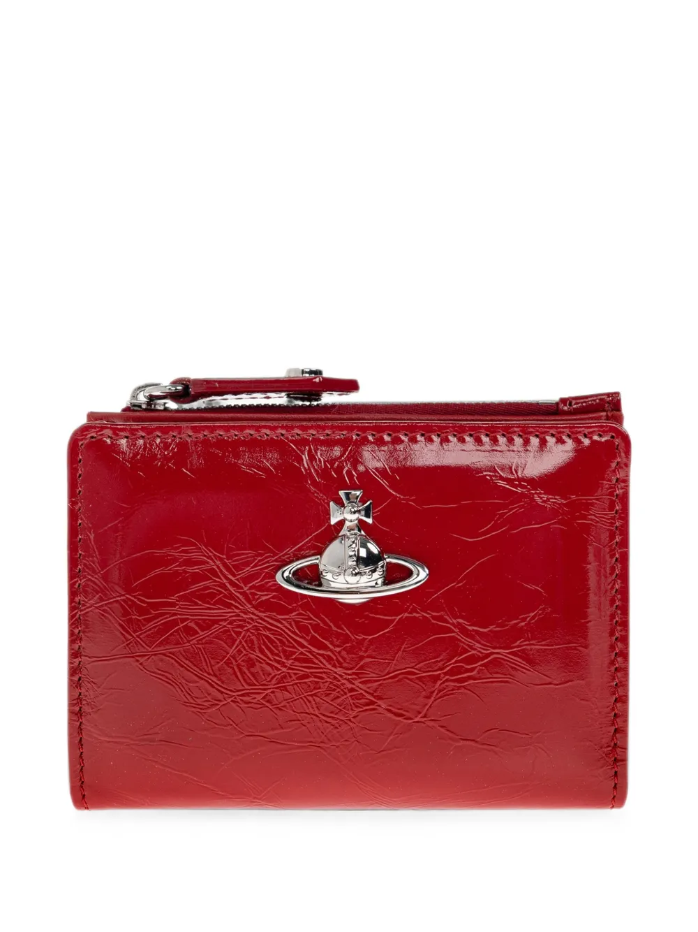 Vivienne Westwood Slim Flap Orb-plaque leather wallet