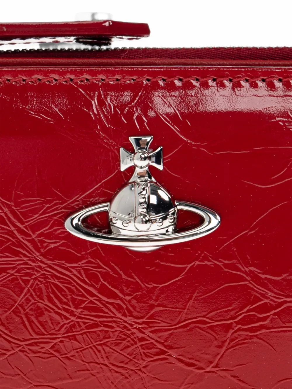 Vivienne Westwood Slim Flap leren portemonnee met Orb-plakkaat Rood