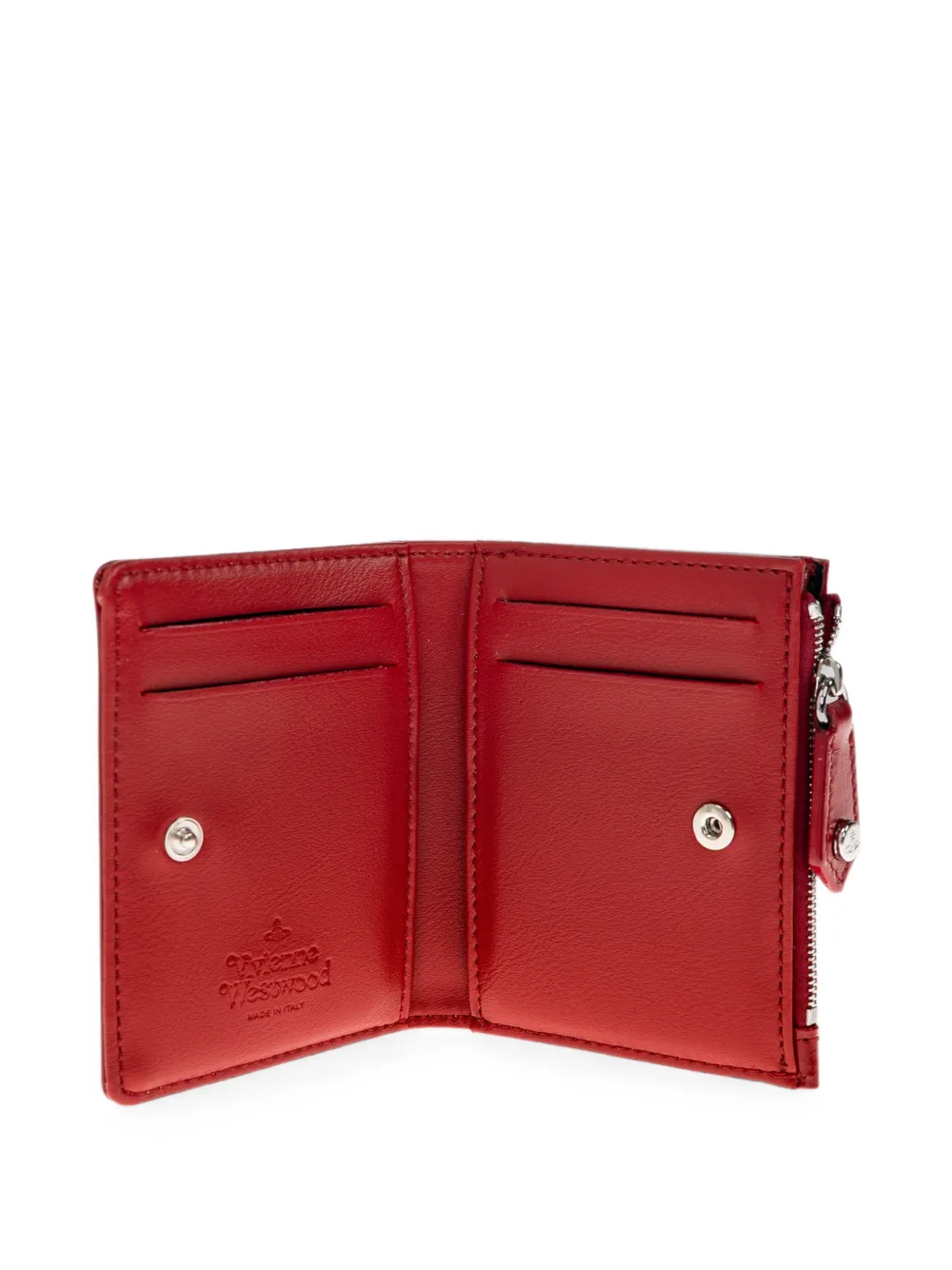 Vivienne Westwood Slim Flap leren portemonnee met Orb-plakkaat Rood