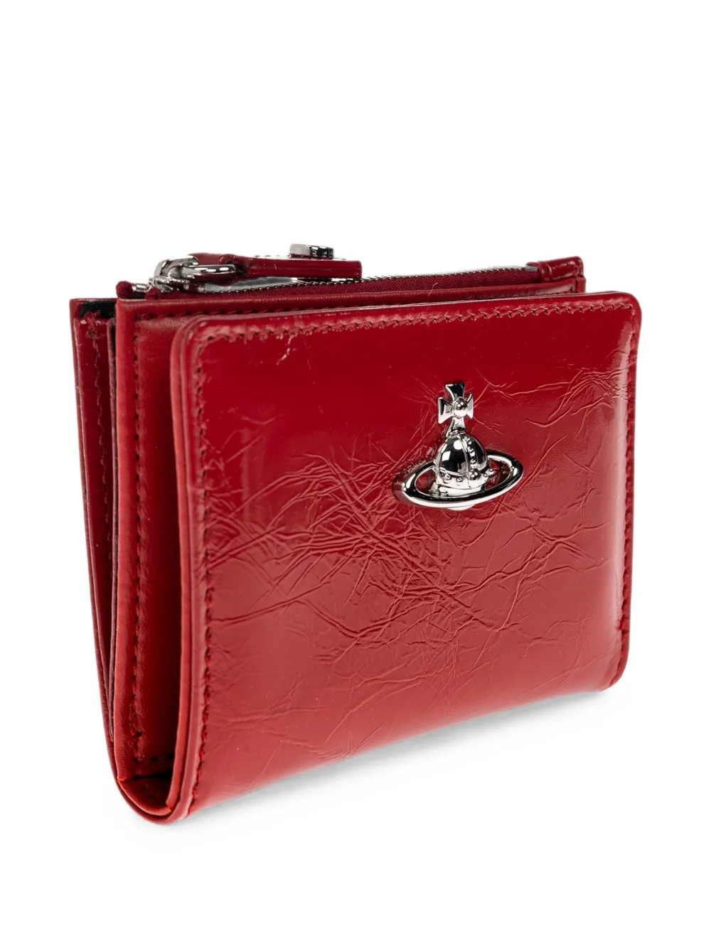 Vivienne Westwood Slim Flap leren portemonnee met Orb-plakkaat Rood