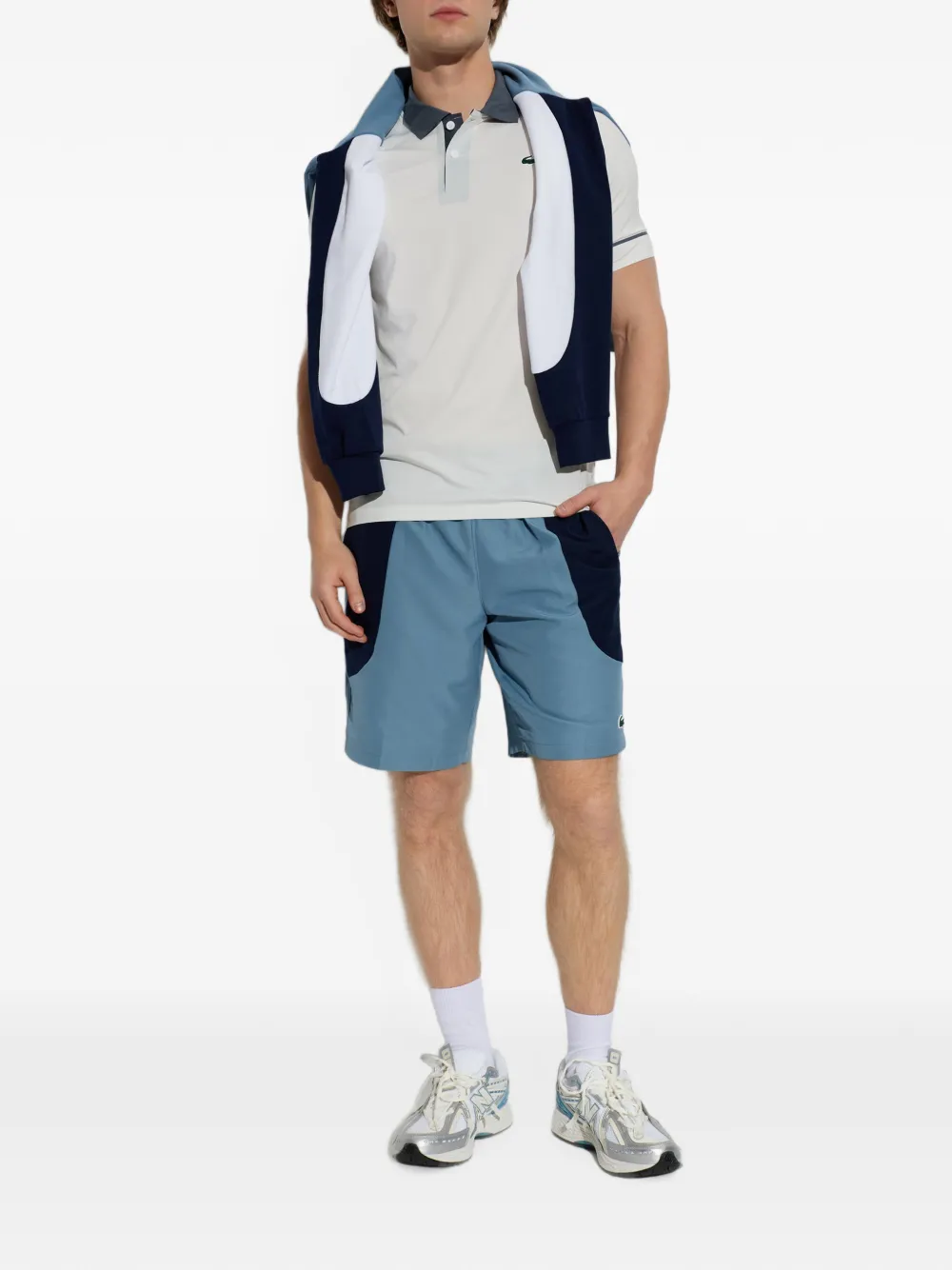 Lacoste x Novak Djokovic On Court poloshirt met logo-patch Wit