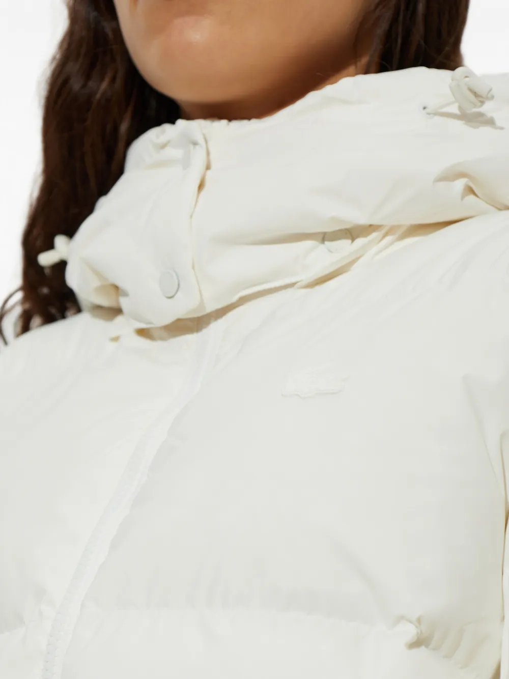 Lacoste Donsjack met capuchon Wit