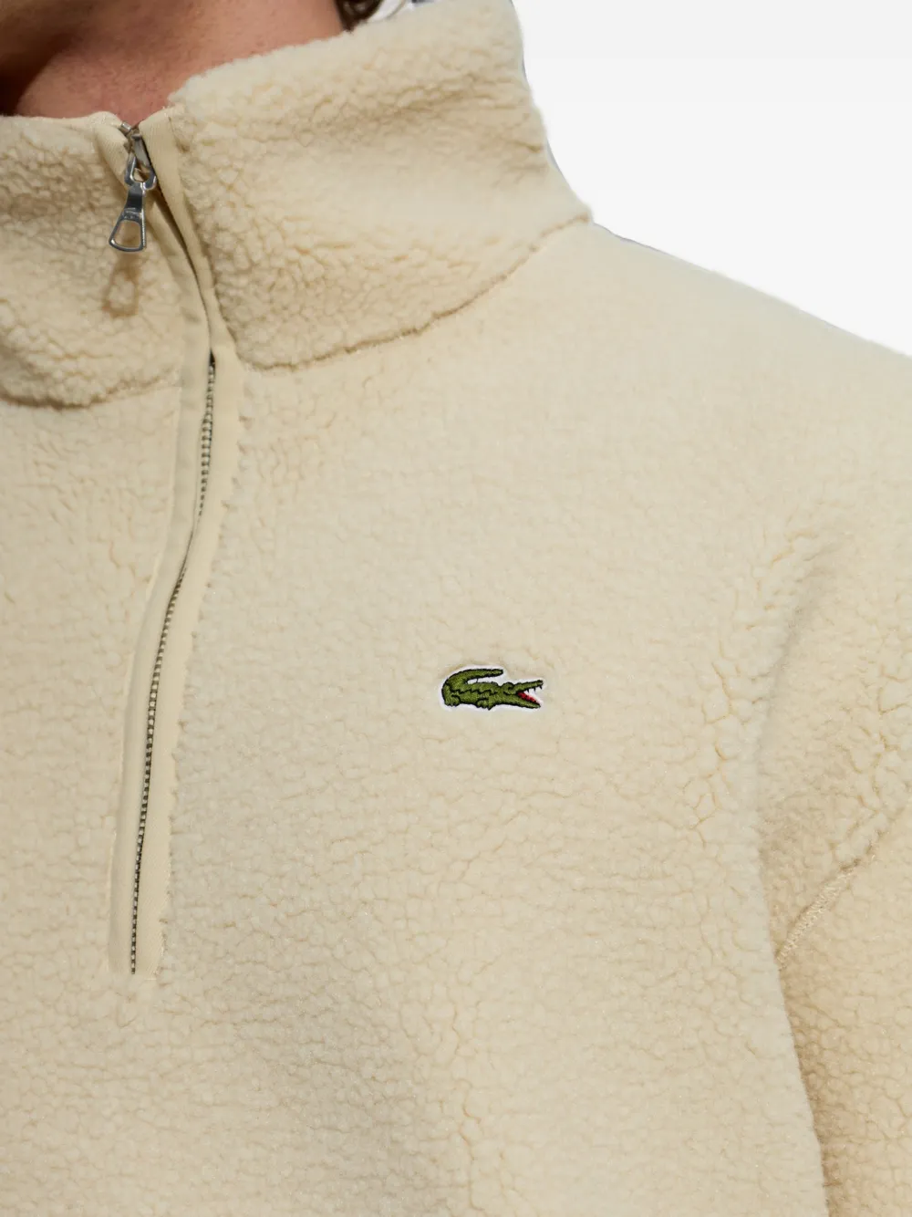 Lacoste Teddy fleece trui Beige