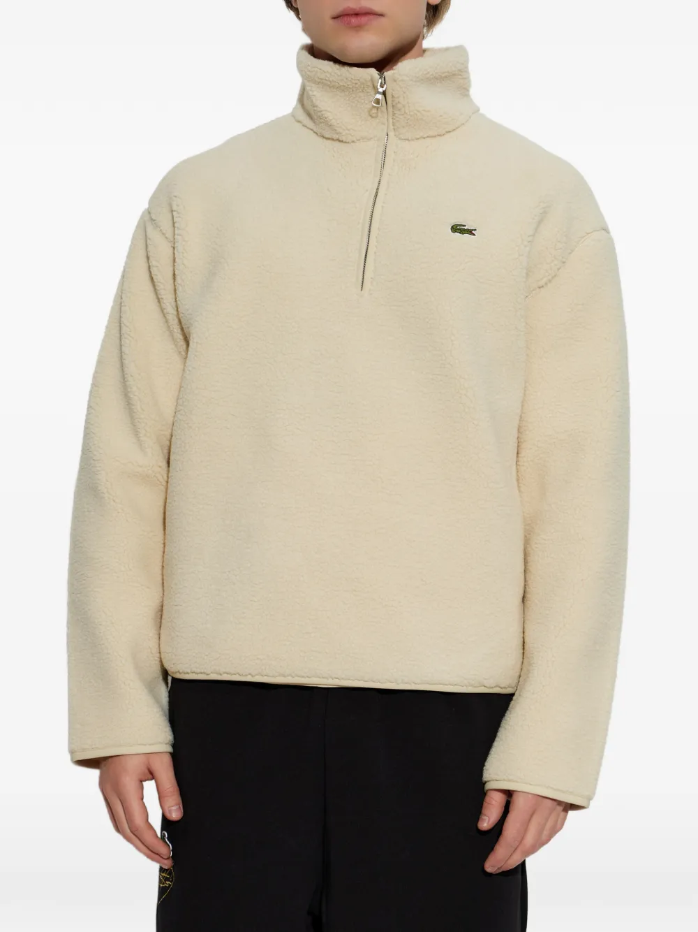 Lacoste Teddy fleece trui Beige