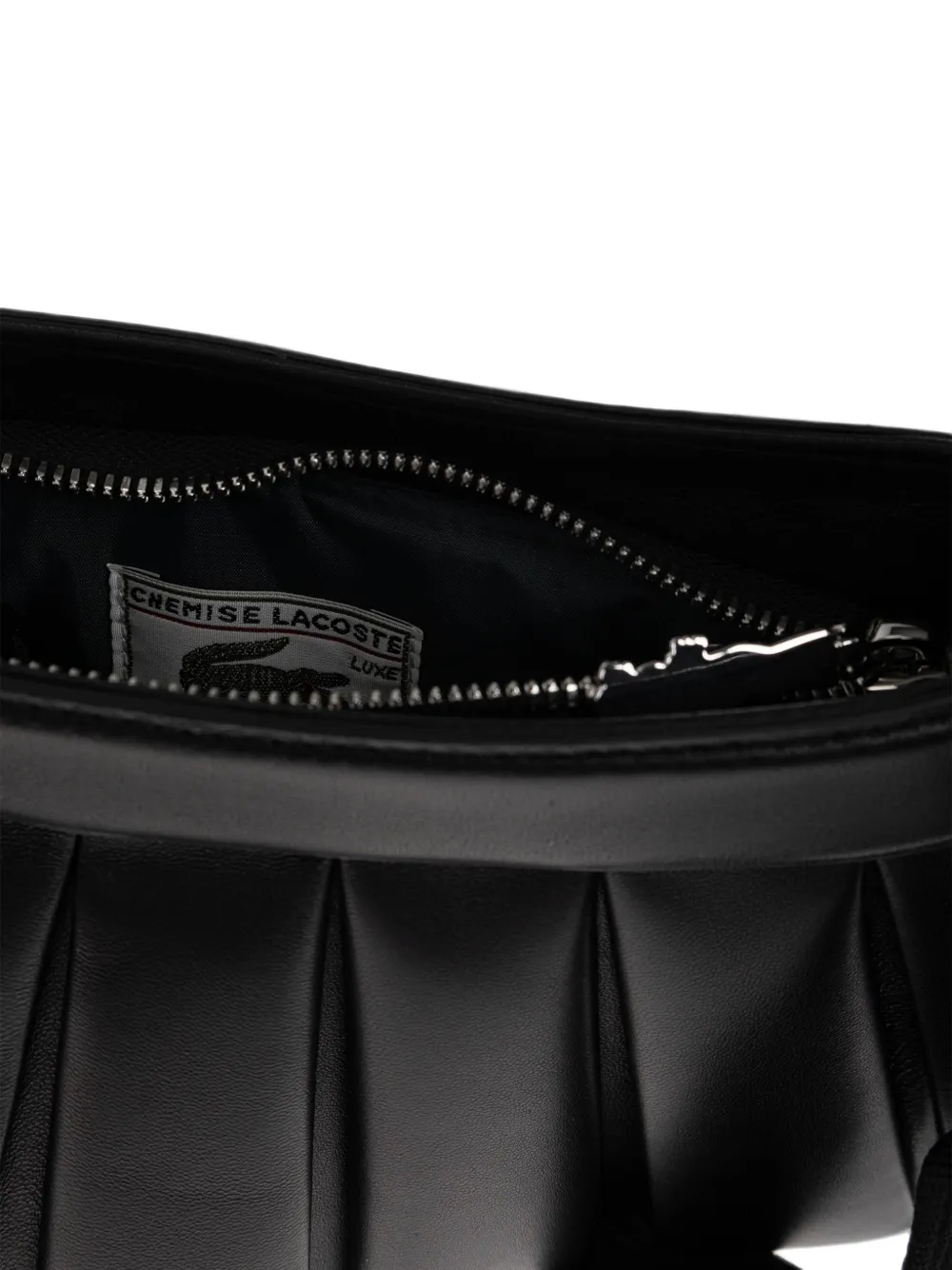 Lacoste Lenglen geplooide lammy shopper Zwart