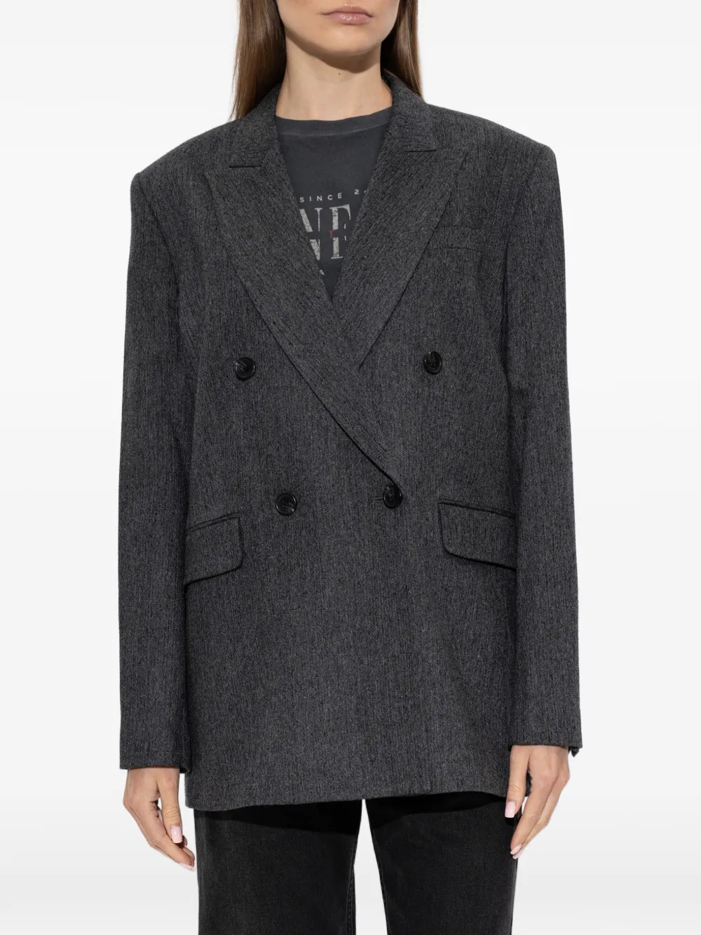 rag & bone Emile blazer met dubbele rij knopen Grijs