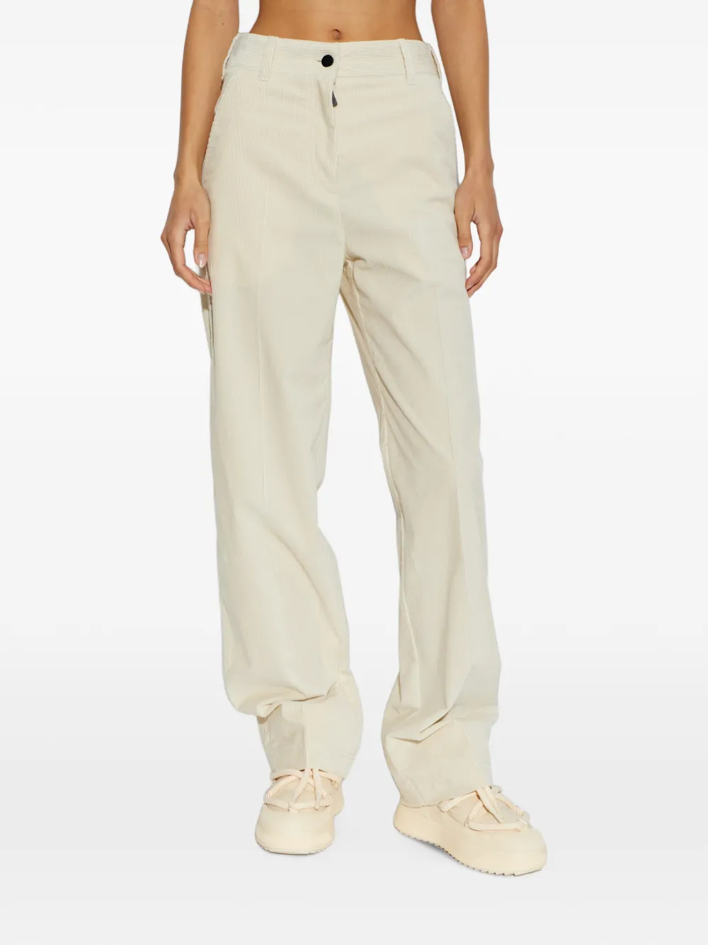 Moncler Grenoble Ribfluwelen broek met wijde pijpen Wit