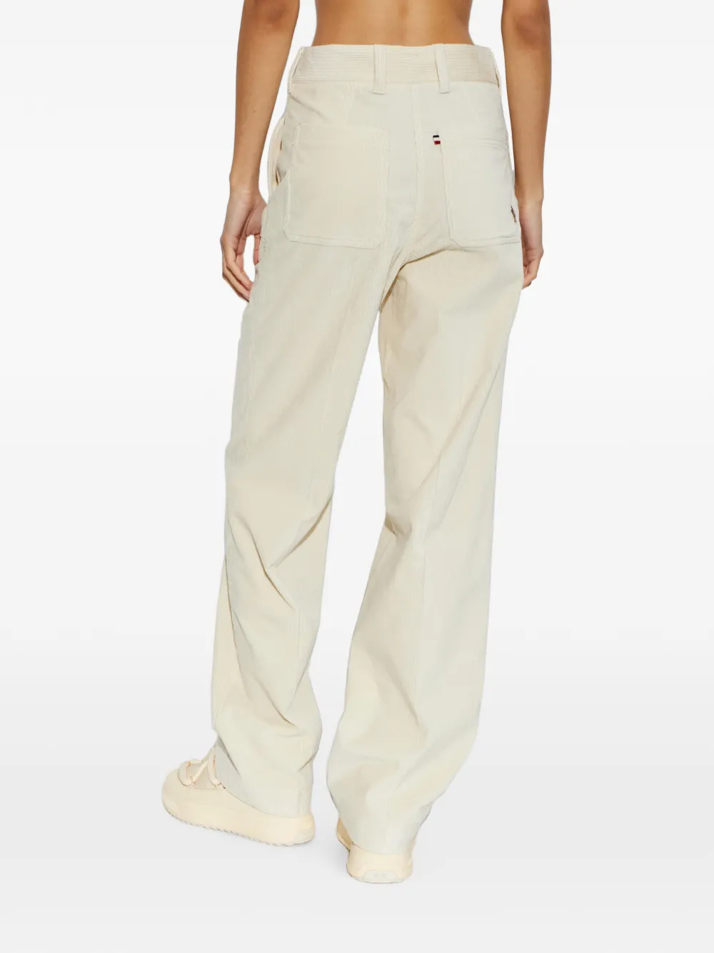 Moncler Grenoble Ribfluwelen broek met wijde pijpen Wit