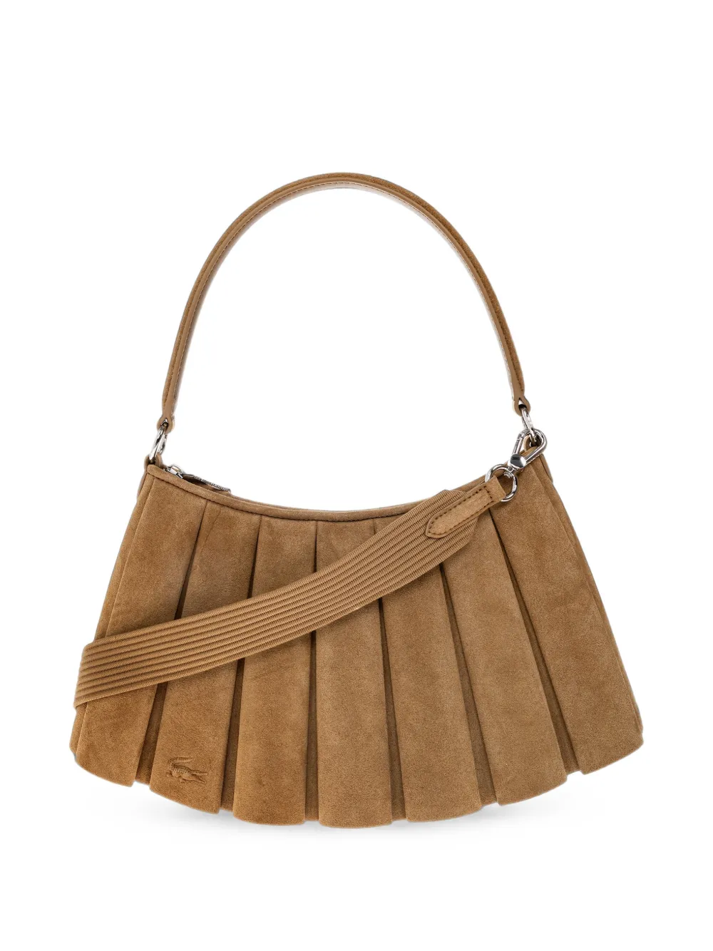 Lacoste Medium Lenglen geplooide schoudertas Beige