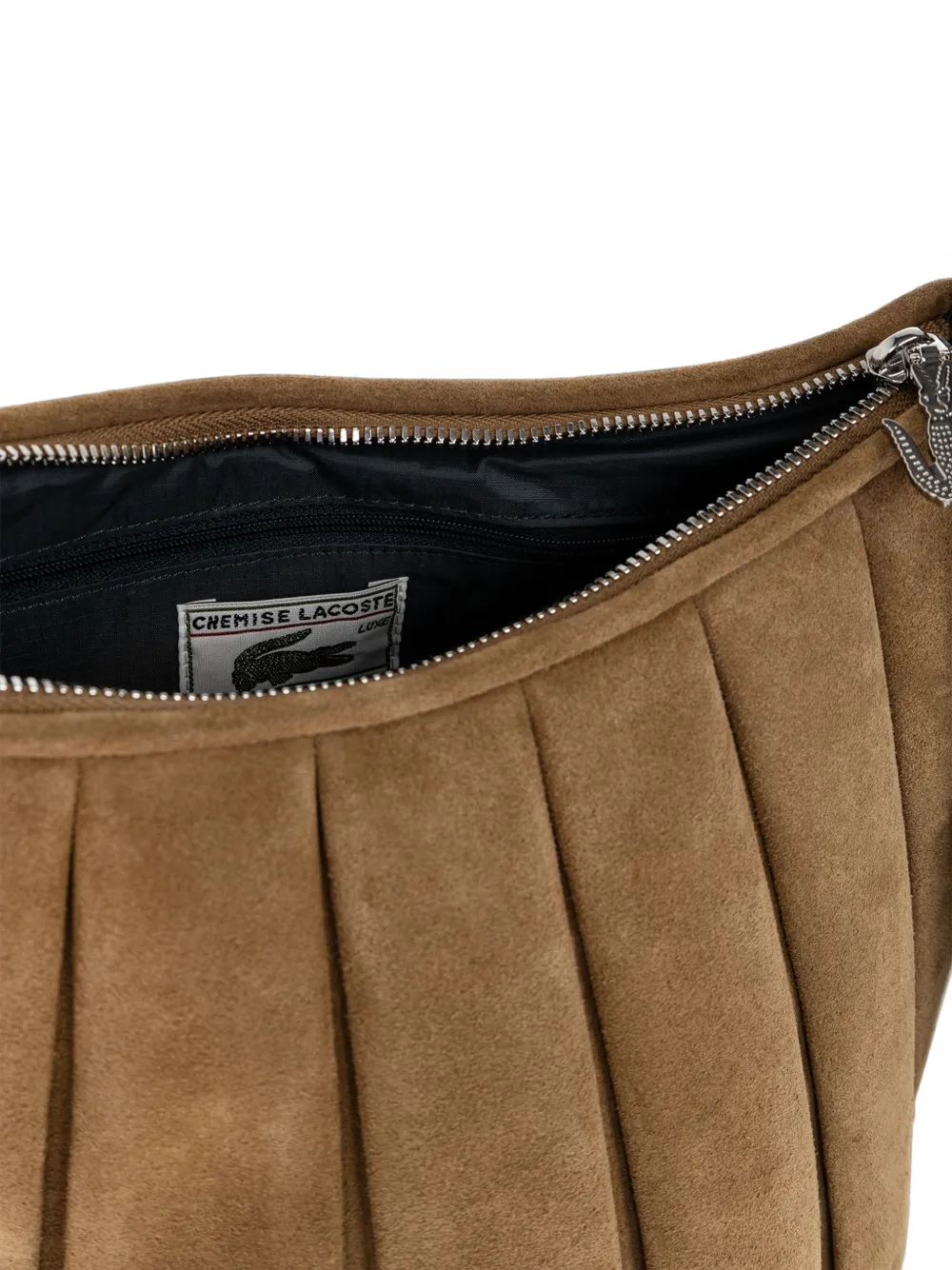 Lacoste Medium Lenglen geplooide schoudertas Beige