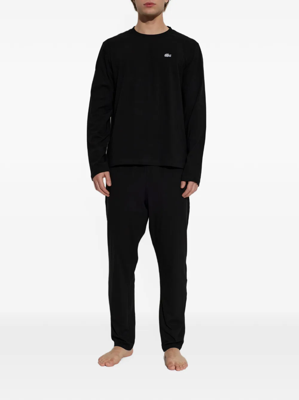 Lacoste Tweedelige pyjama met logo-patch Zwart