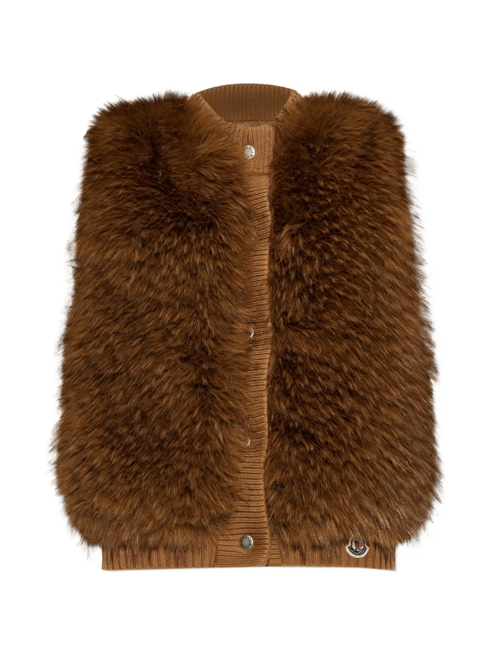 Moncler Bodywarmer van imitatiebont Bruin