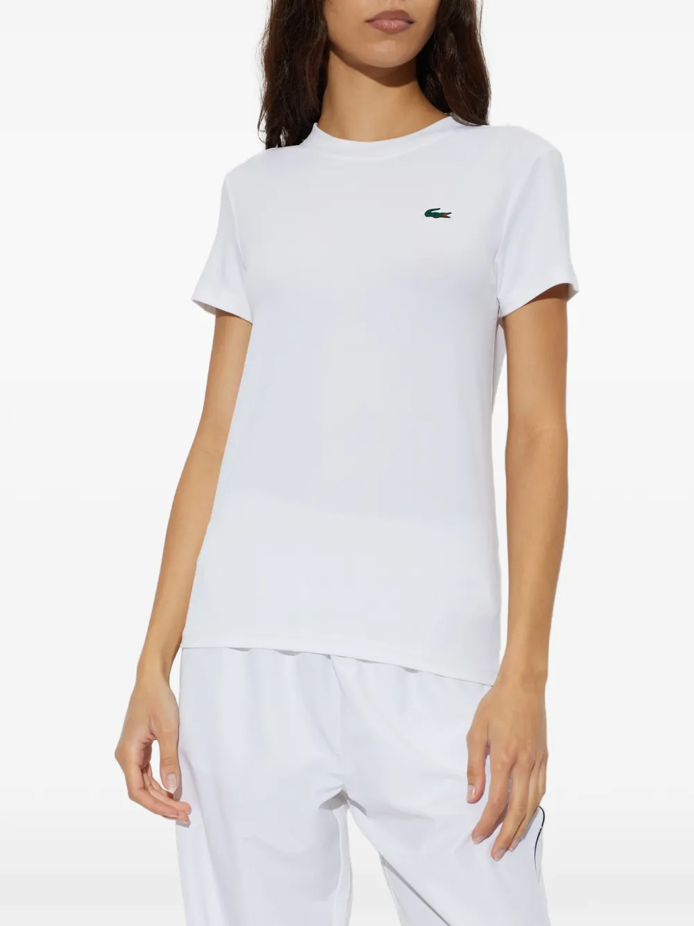 Lacoste T-shirt met logopatch Wit