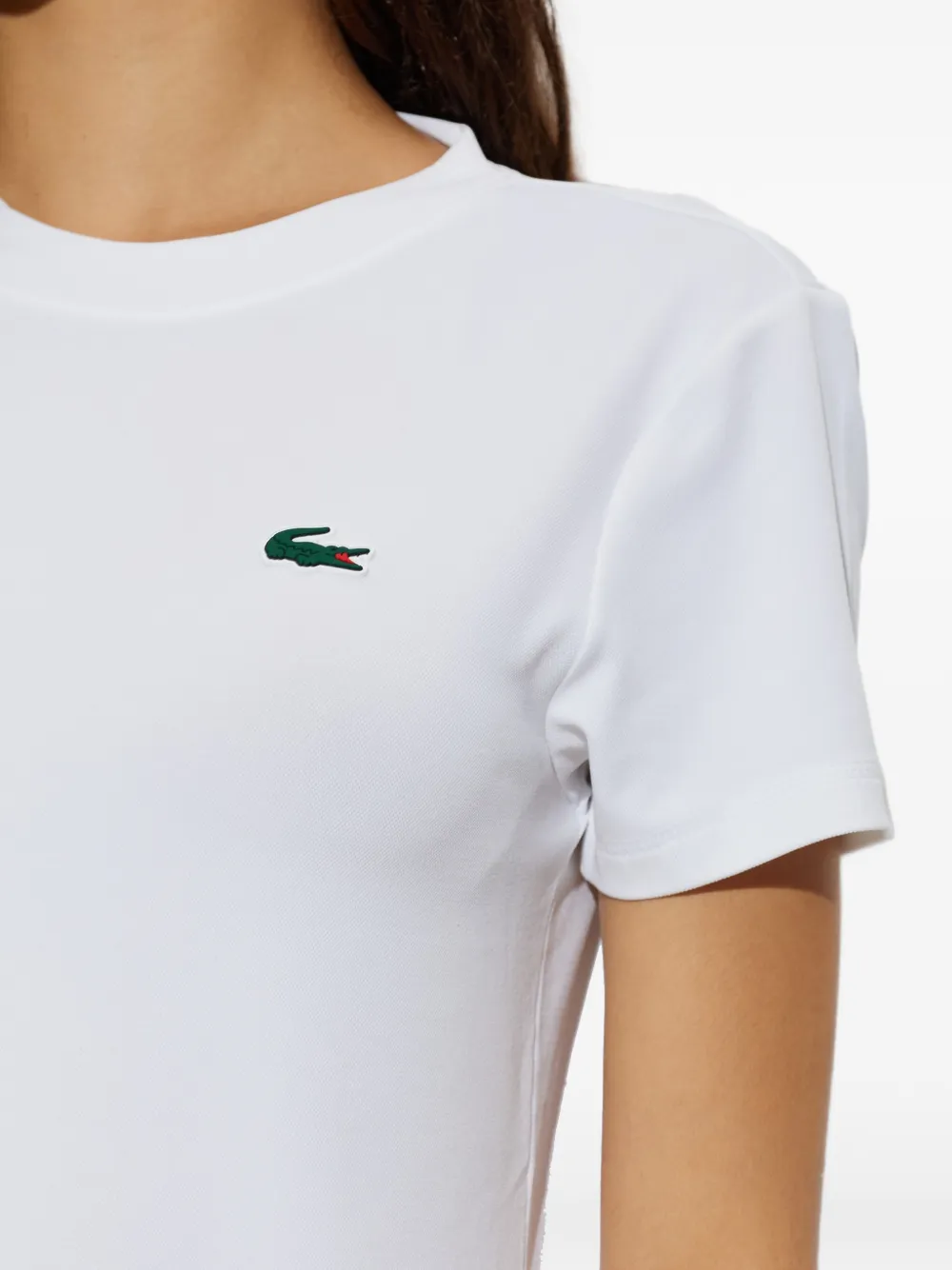 Lacoste T-shirt met logopatch Wit