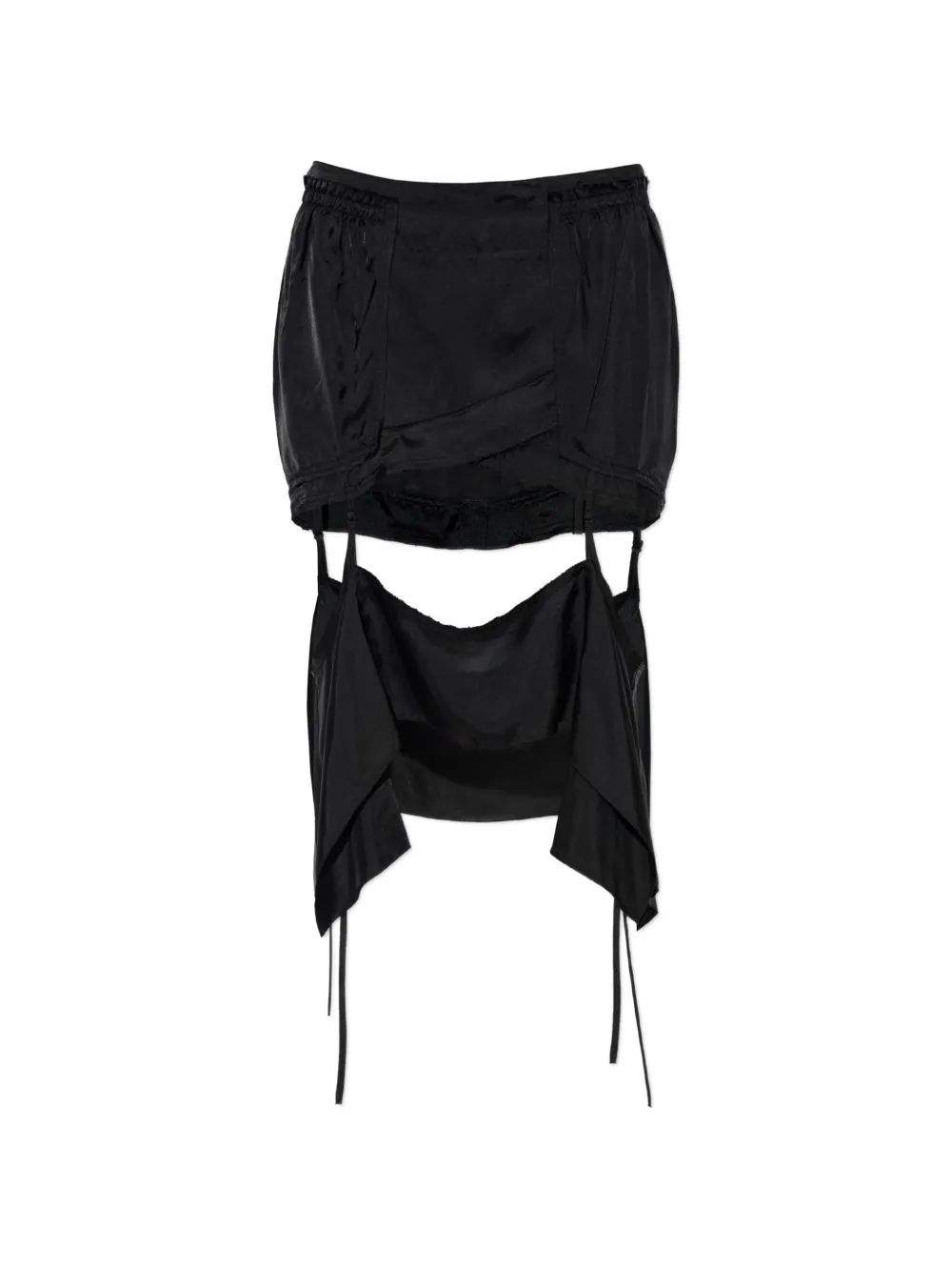 KNWLS Beth layered-panel skirt - Nero