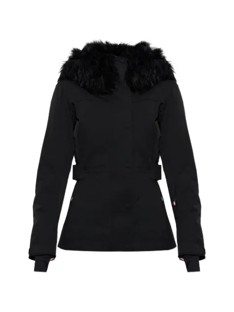 Moncler Grenoble chamarra Loira con cinturón y ribete de pelo artificial