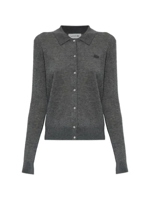 Lacoste logo-patch polo-collar cardigan