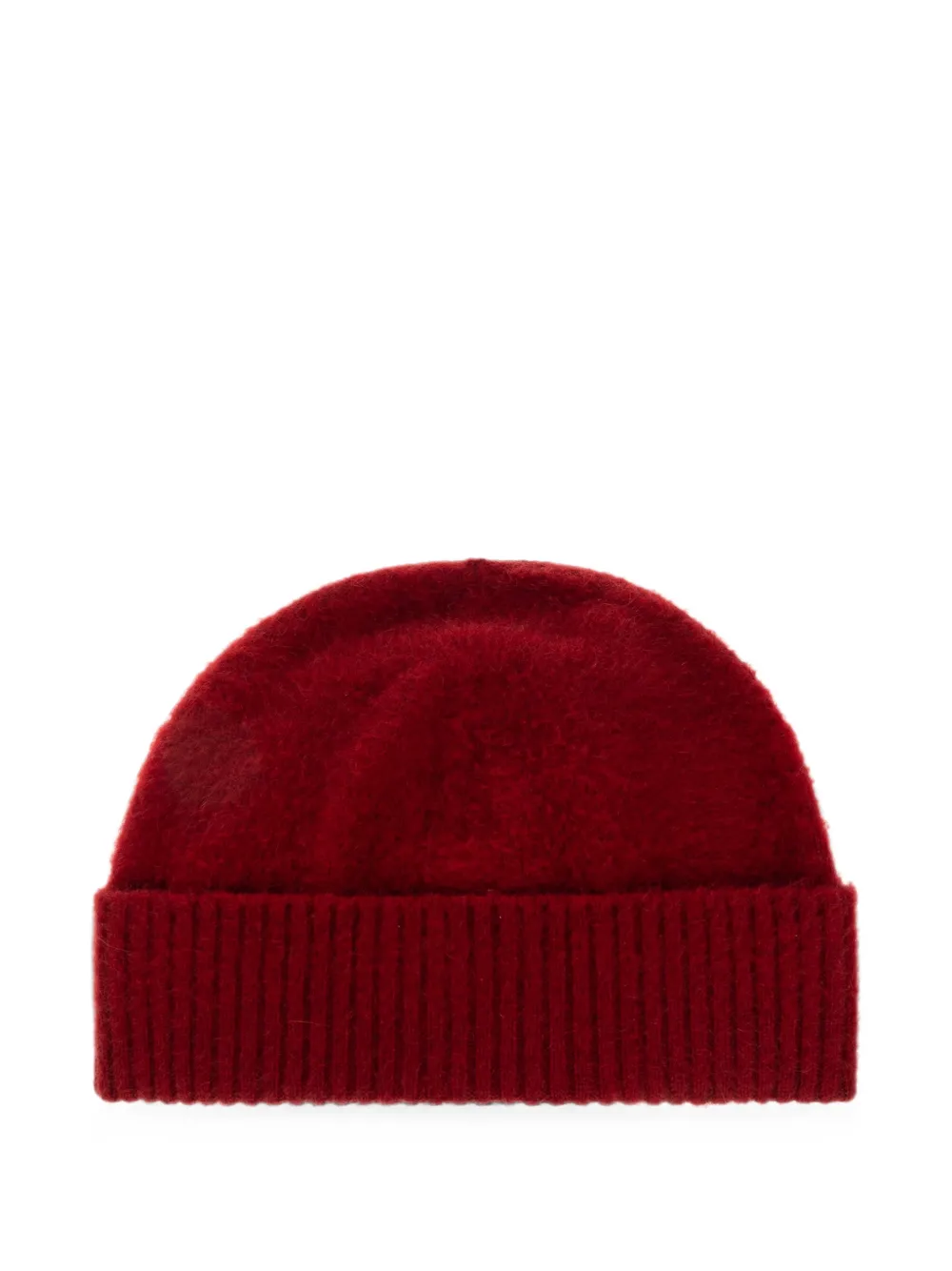 Jil Sander Ribgebreide muts Rood