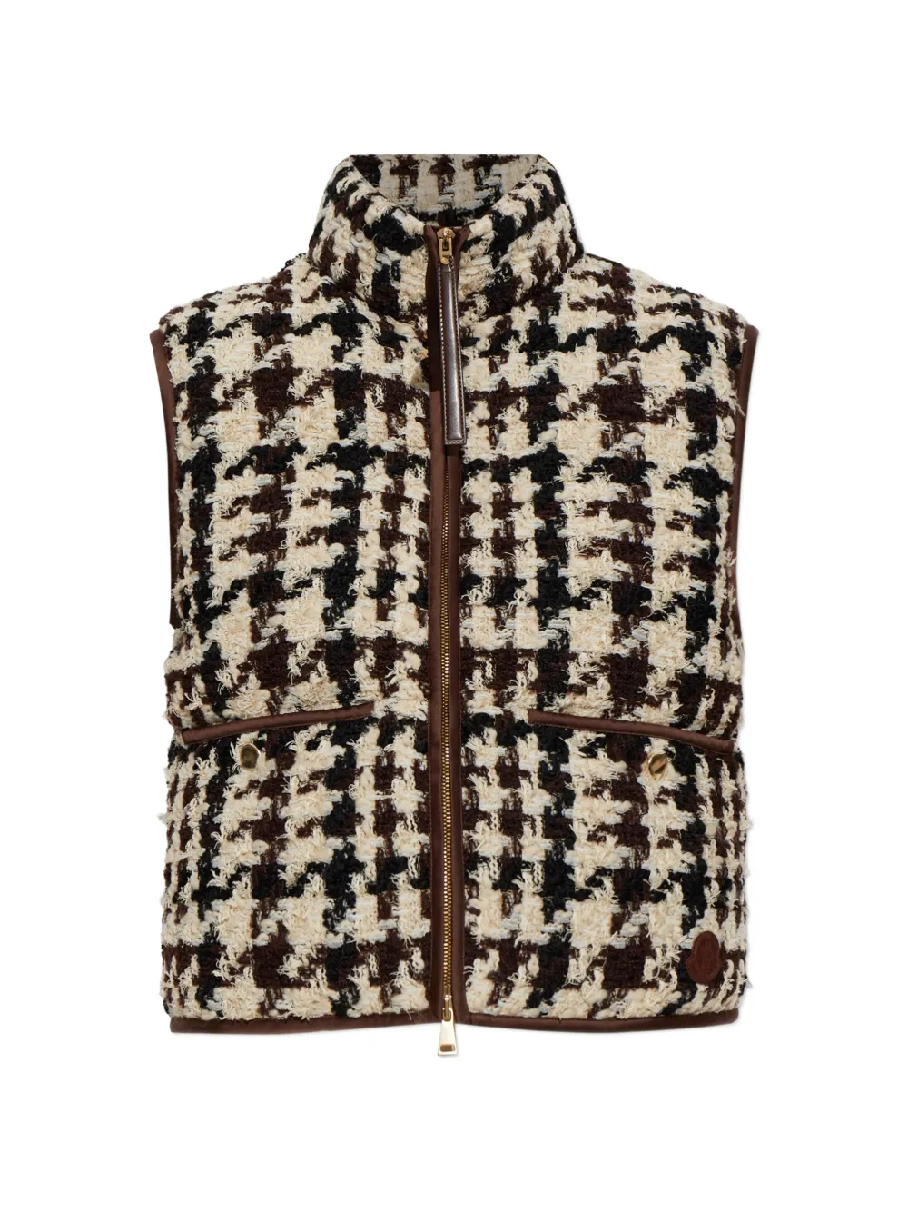 Moncler Emotionnalite bodywarmer met pied-de-poule-print Beige