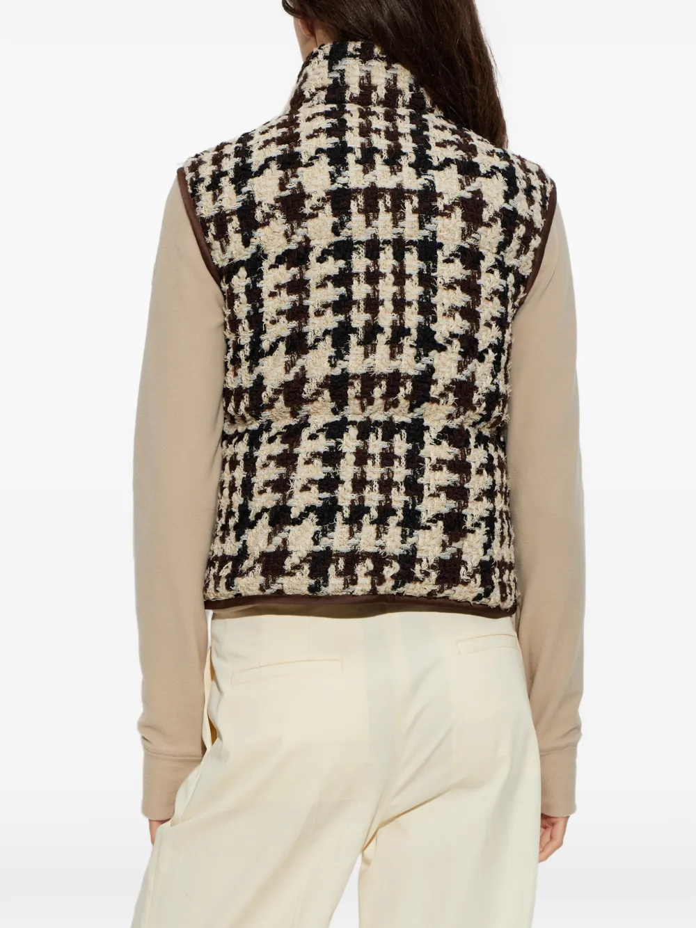 Moncler Emotionnalite bodywarmer met pied-de-poule-print Beige