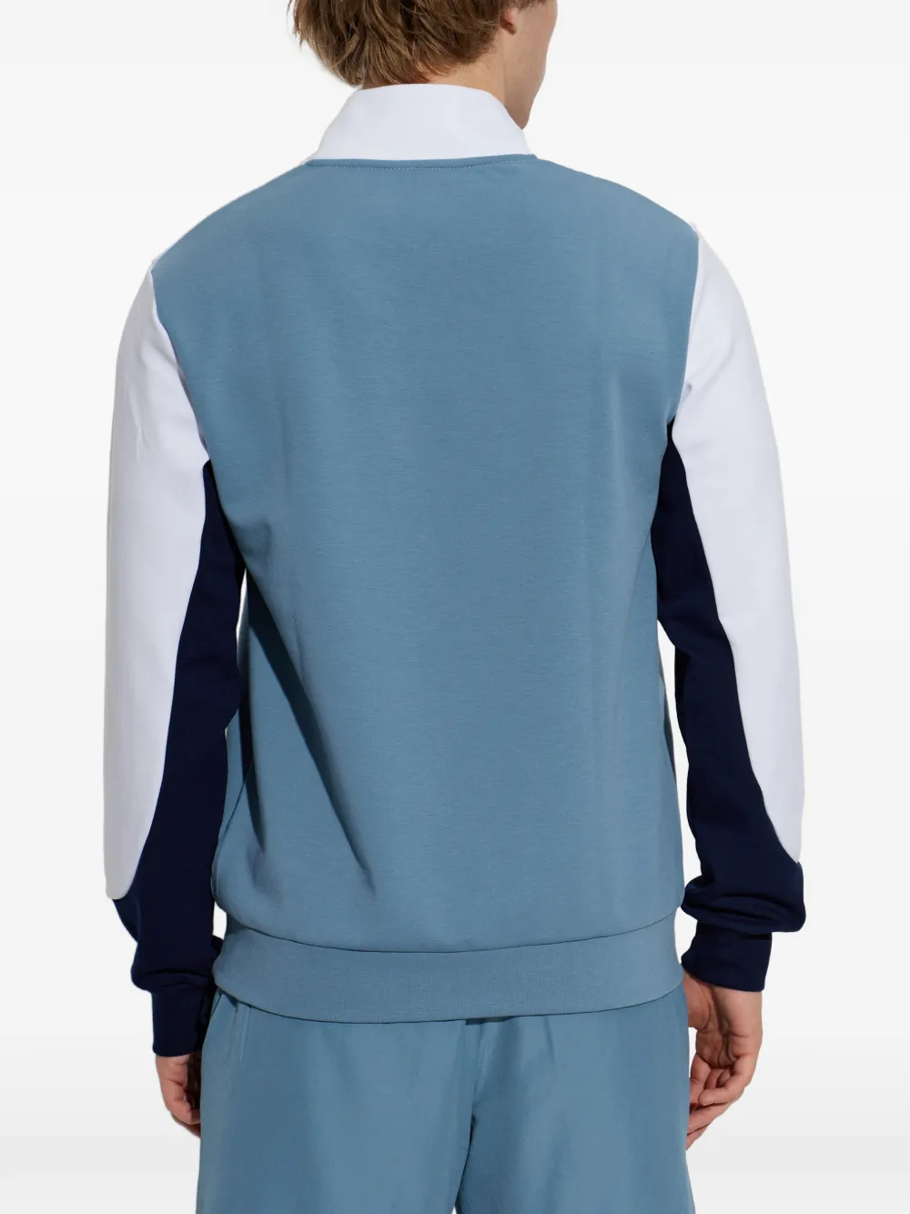 Lacoste Sportsweater met colourblocking en kwartrits Blauw