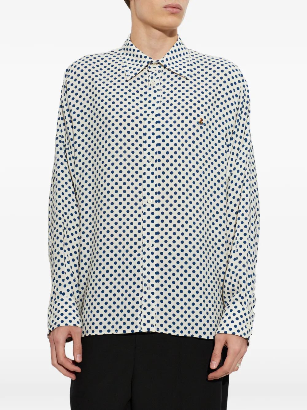 Vivienne Westwood Batwing overhemd met stippen Beige
