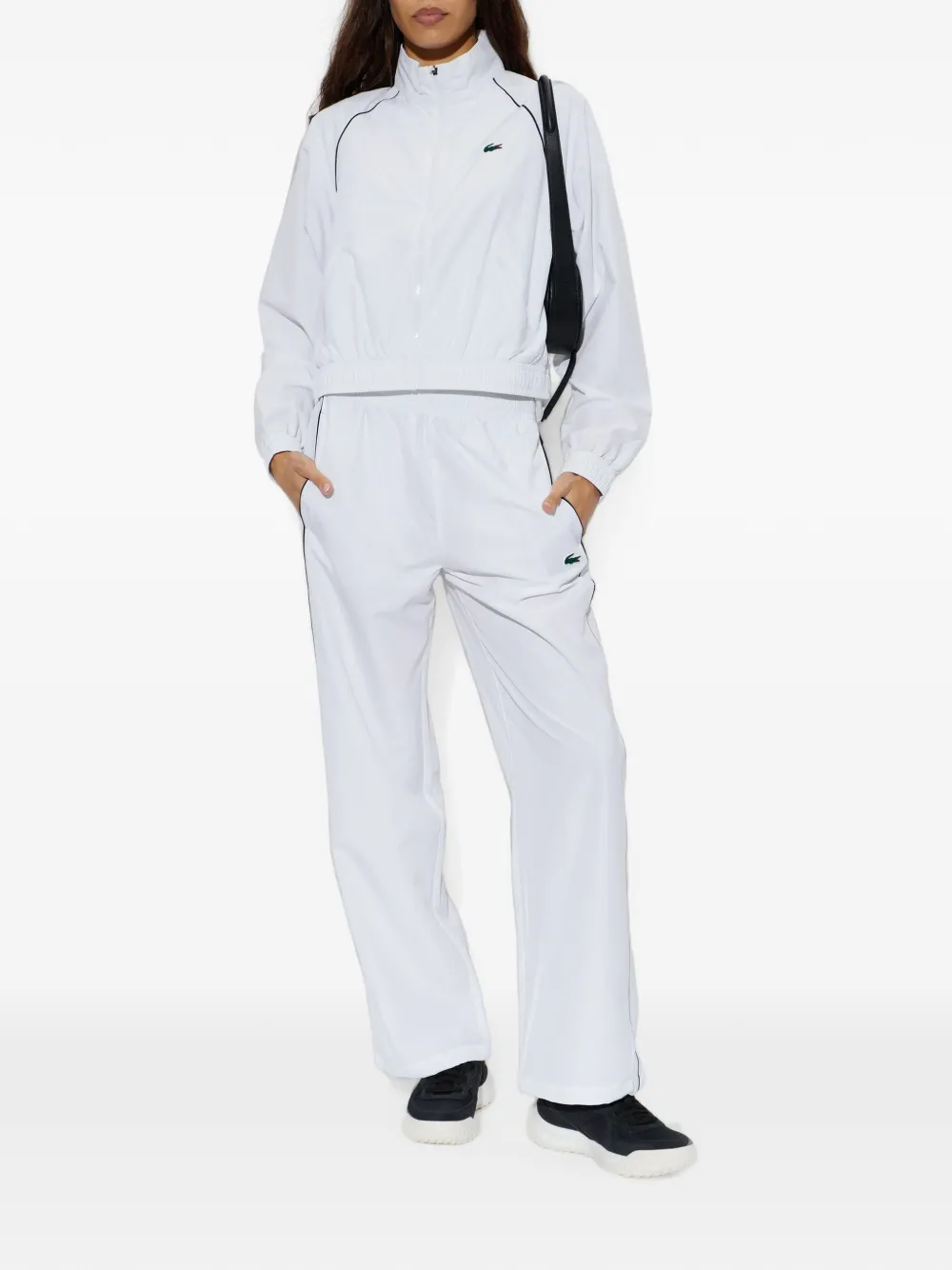 Lacoste Performance trainingsjack met biesafwerking Wit