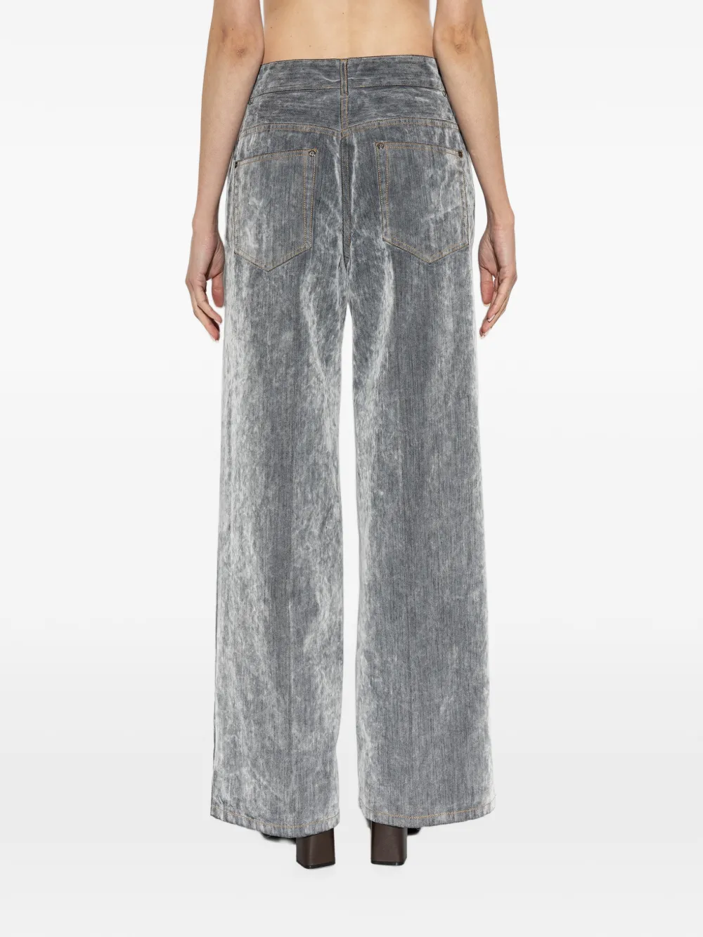 Forte Jeans met fluwelen afwerking Grijs