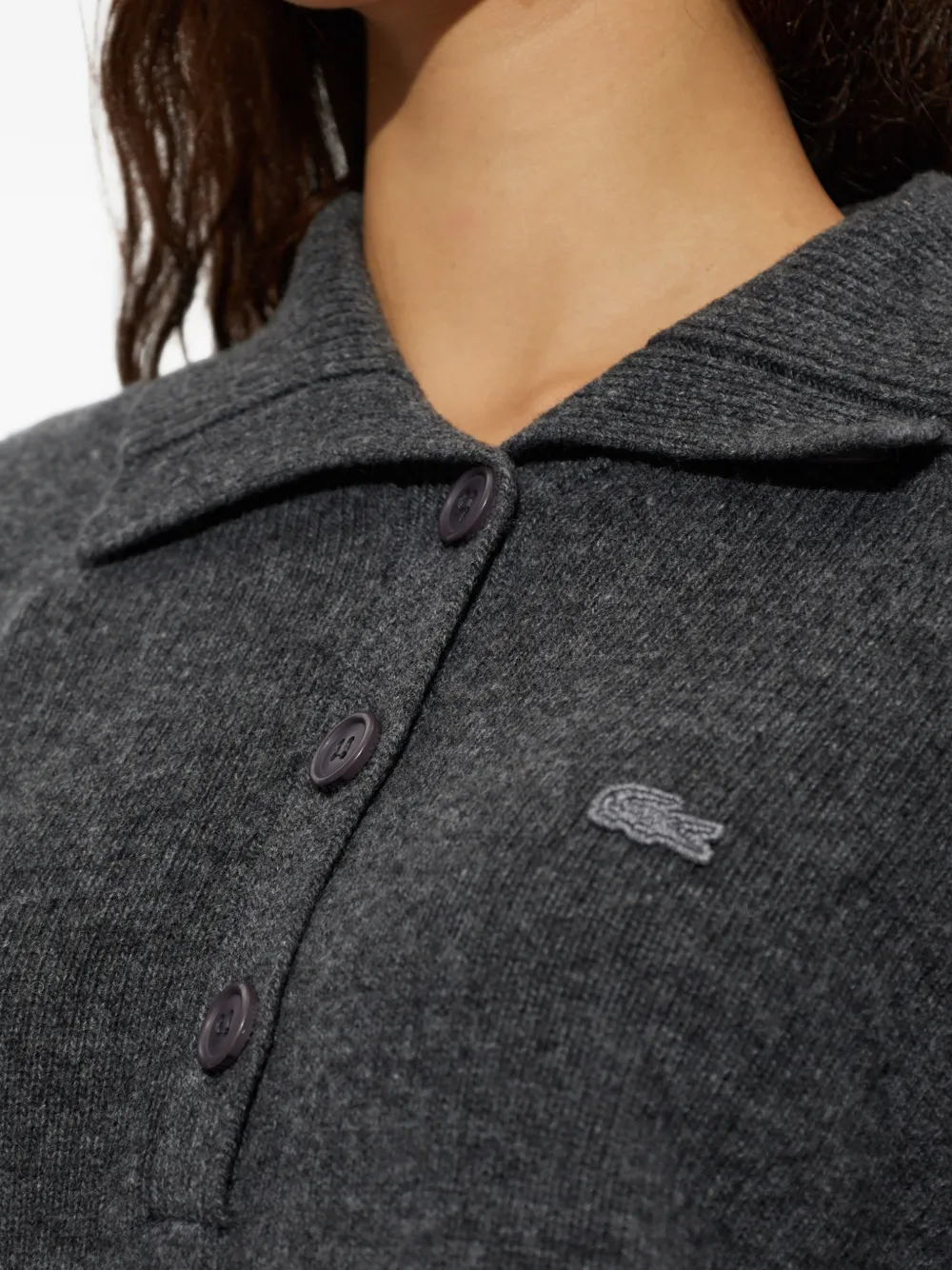 Lacoste Trui met polokraag en lange mouwen Grijs