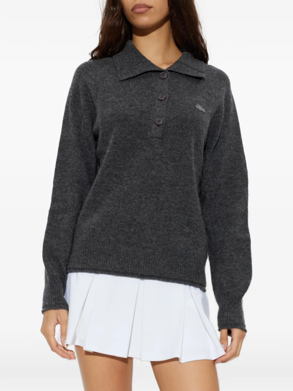 Lacoste Trui met polokraag en lange mouwen Grijs