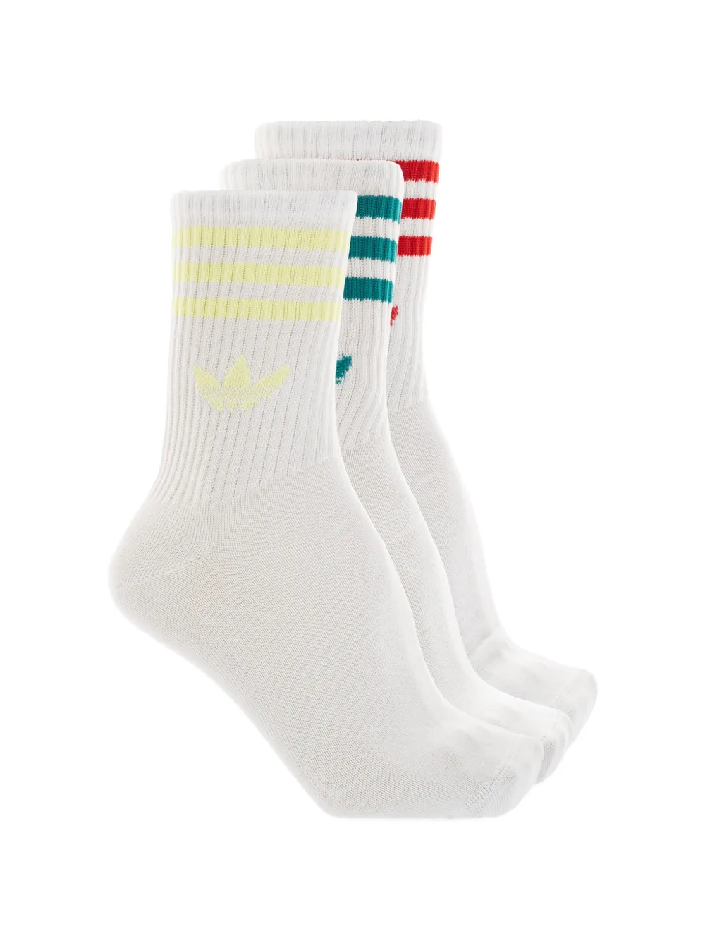 adidas Calzini a righe con logo ricamato (3 pezzi) - Bianco