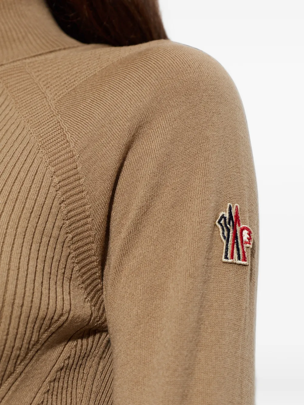 Moncler Grenoble Apres-Ski ribgebreide trui Beige