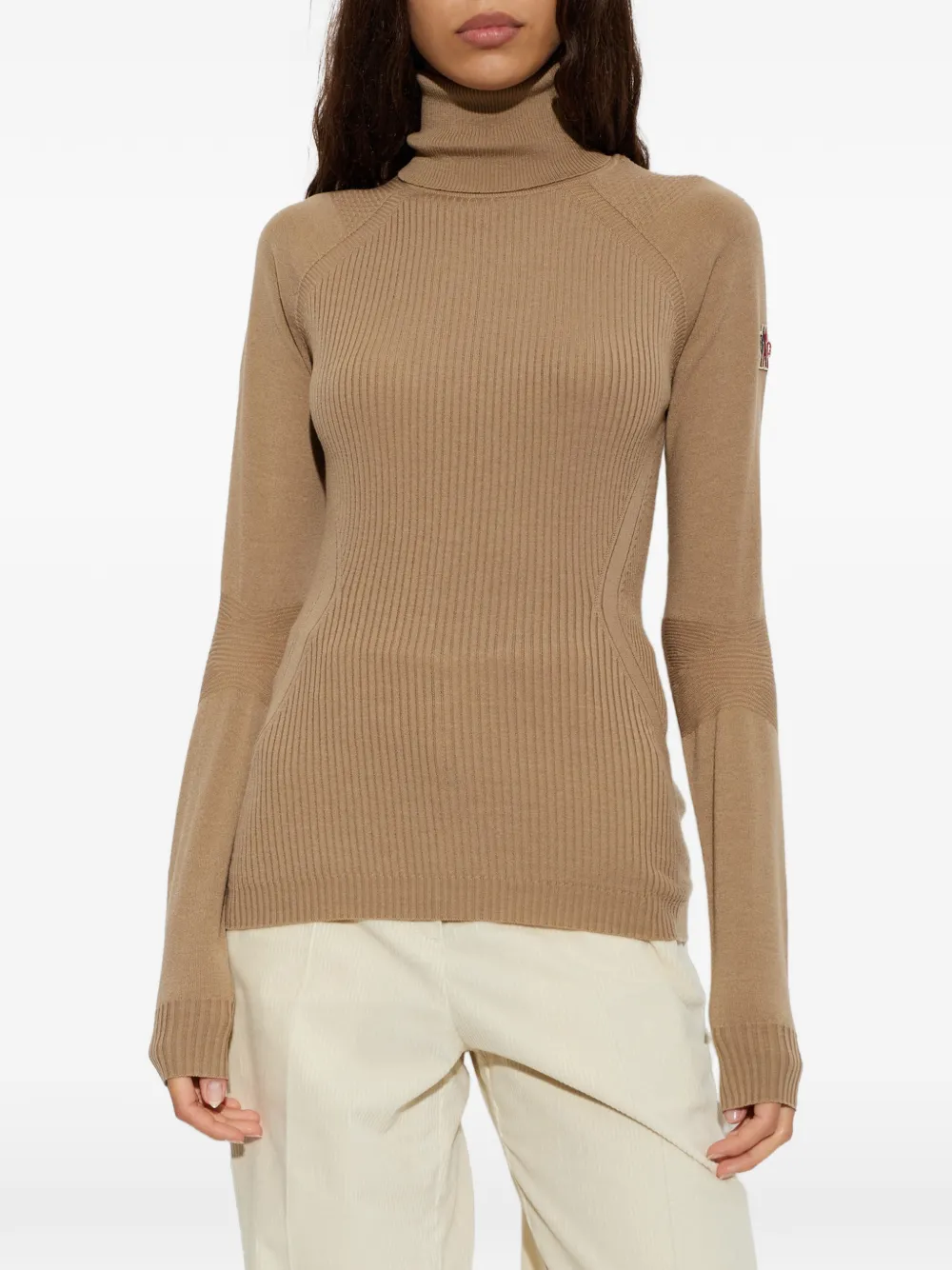 Moncler Grenoble Apres-Ski ribgebreide trui Beige