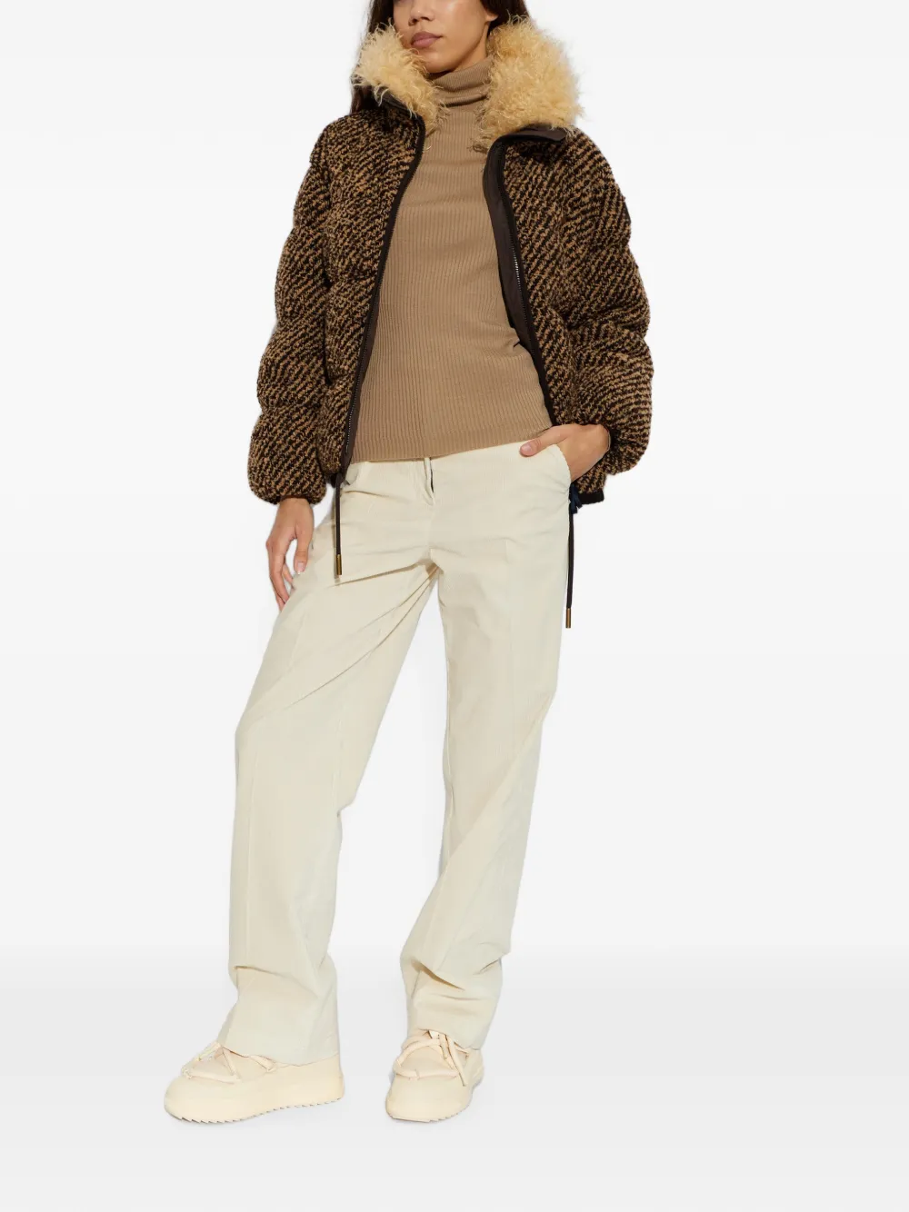 Moncler Grenoble Apres-Ski ribgebreide trui Beige