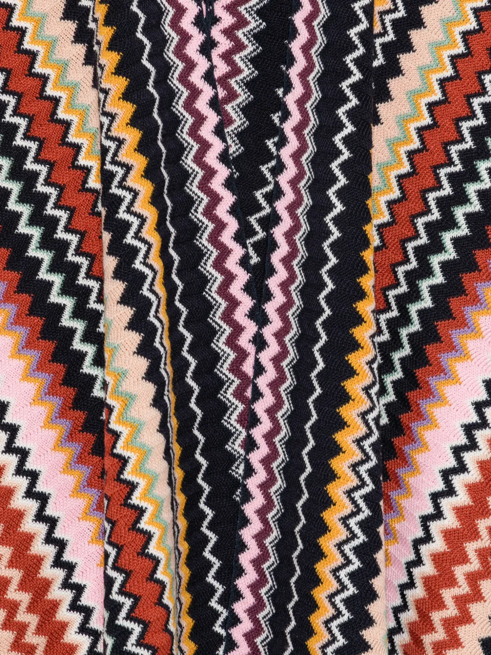 Missoni zigzag-knit fringed poncho Zwart
