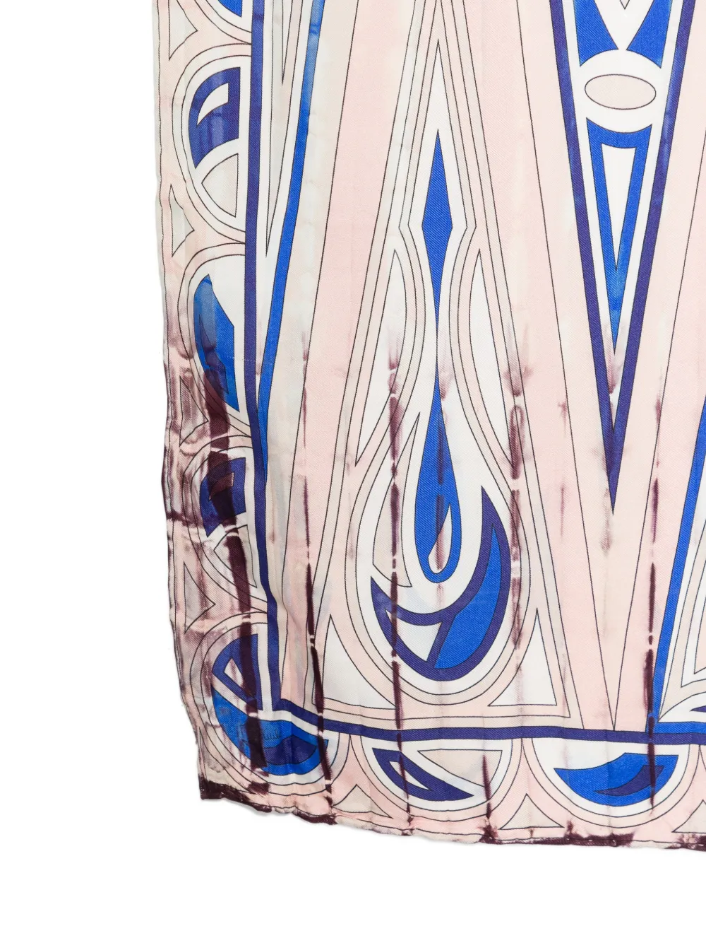 PUCCI Zijden foulard met spiegel en kwastje Beige