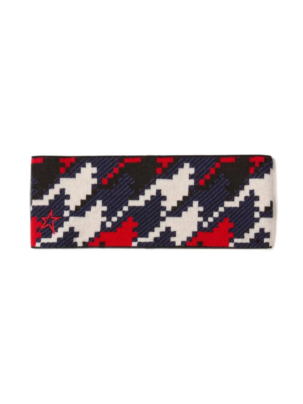 Perfect Moment Haarband van wolblend met pied-de-poule print Zwart