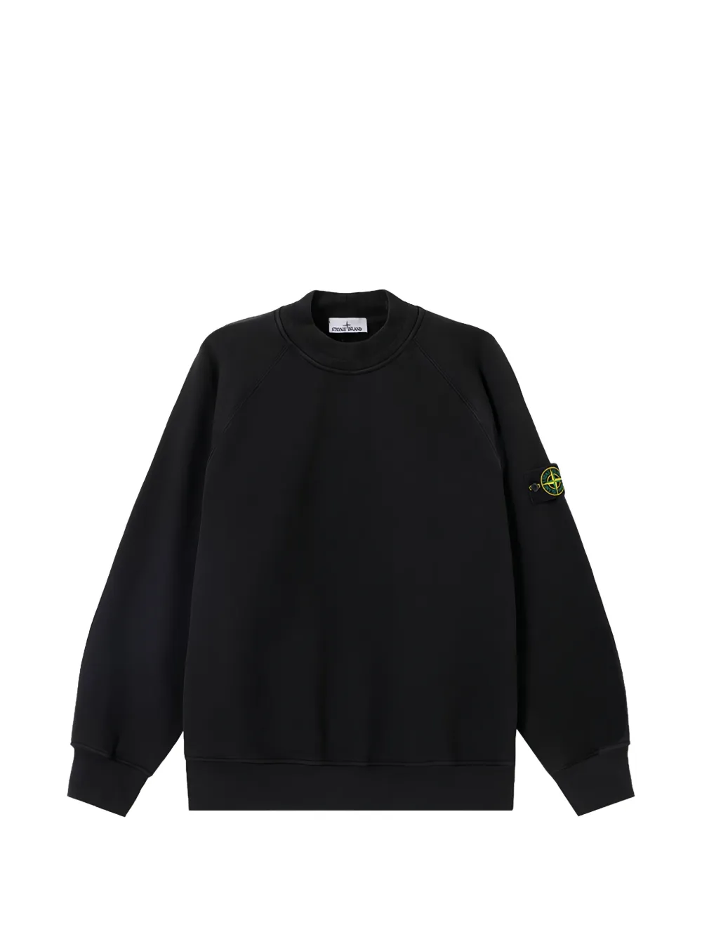 Stone Island 6100053 tubular cotton fleece sweatshirt Zwart