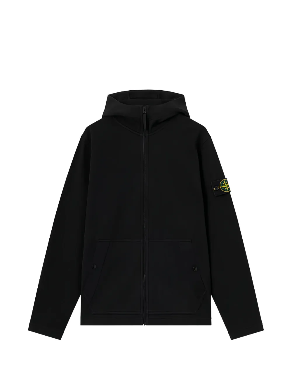 Stone Island 6100020 organic cotton interlock regular-fit zip-up hooded sweatshirt with pockets