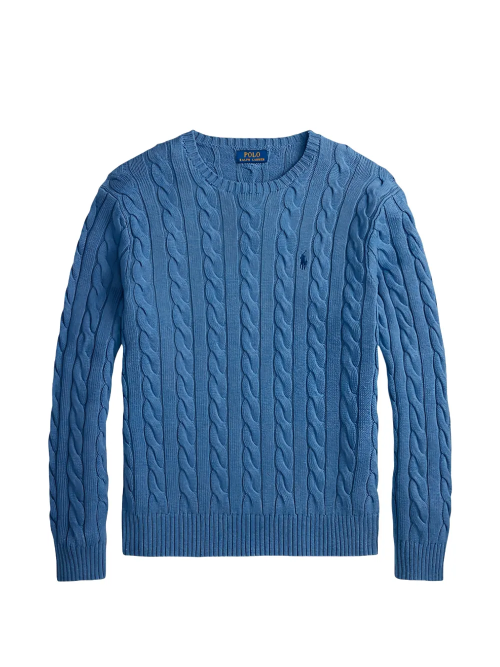 Lauren Ralph Lauren Polo-embroidered cable-knit sweater - Blu