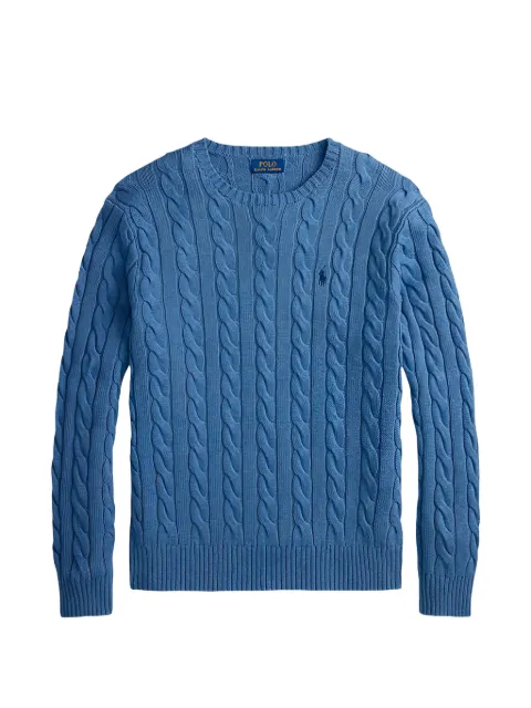 Lauren Ralph Lauren Polo-embroidered cable-knit sweater