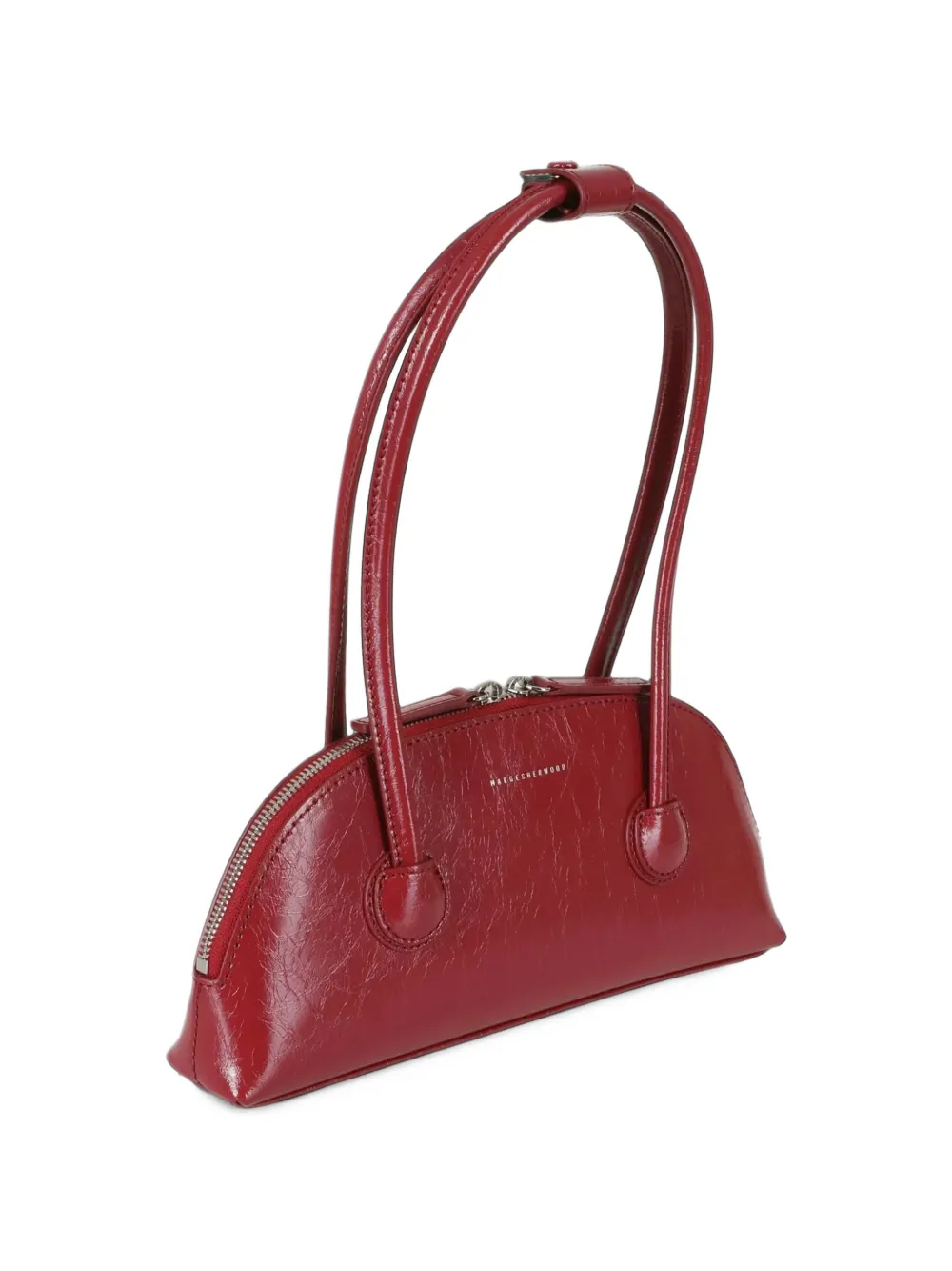 Marge Sherwood Halvemaanvormige leren mini-shopper Rood
